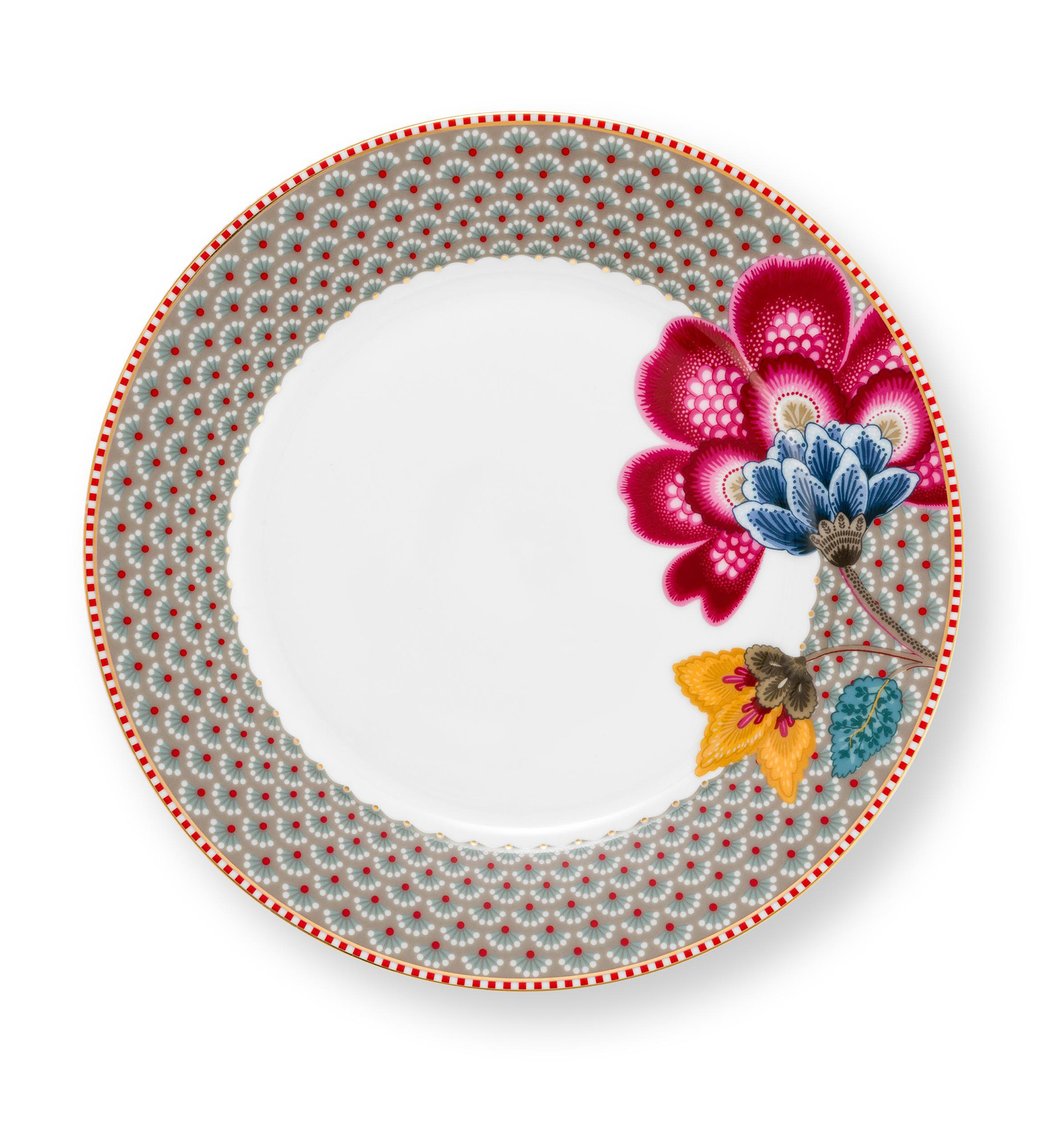 Pip Studio Frühstücksteller Blooming Tales | Khaki