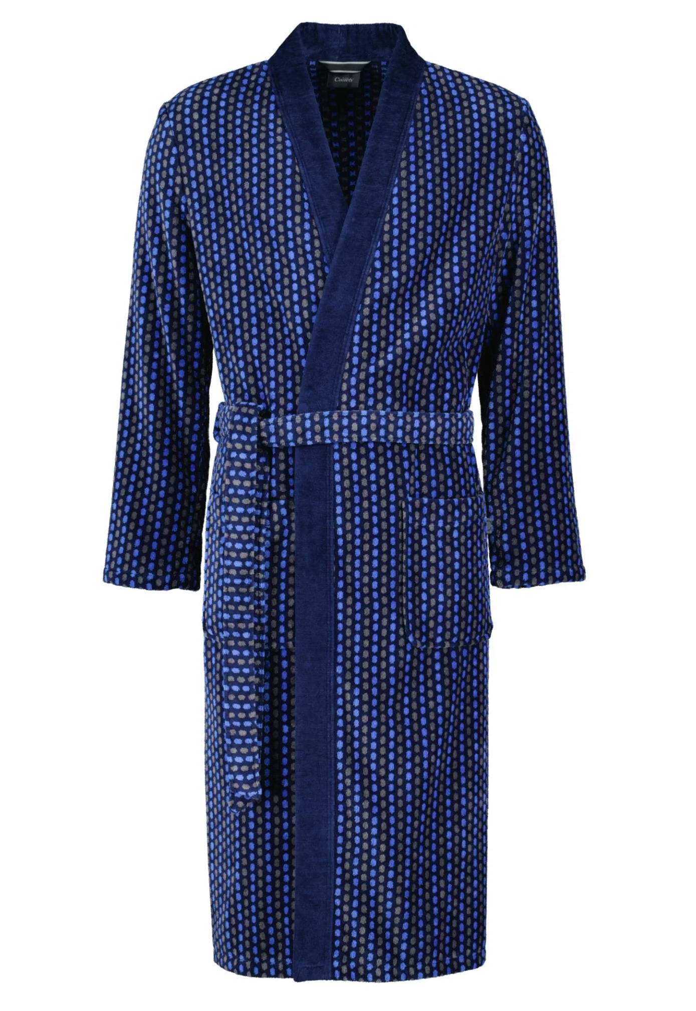 Cawö Herren Kimono-Bademantel 4851 | 11 blau