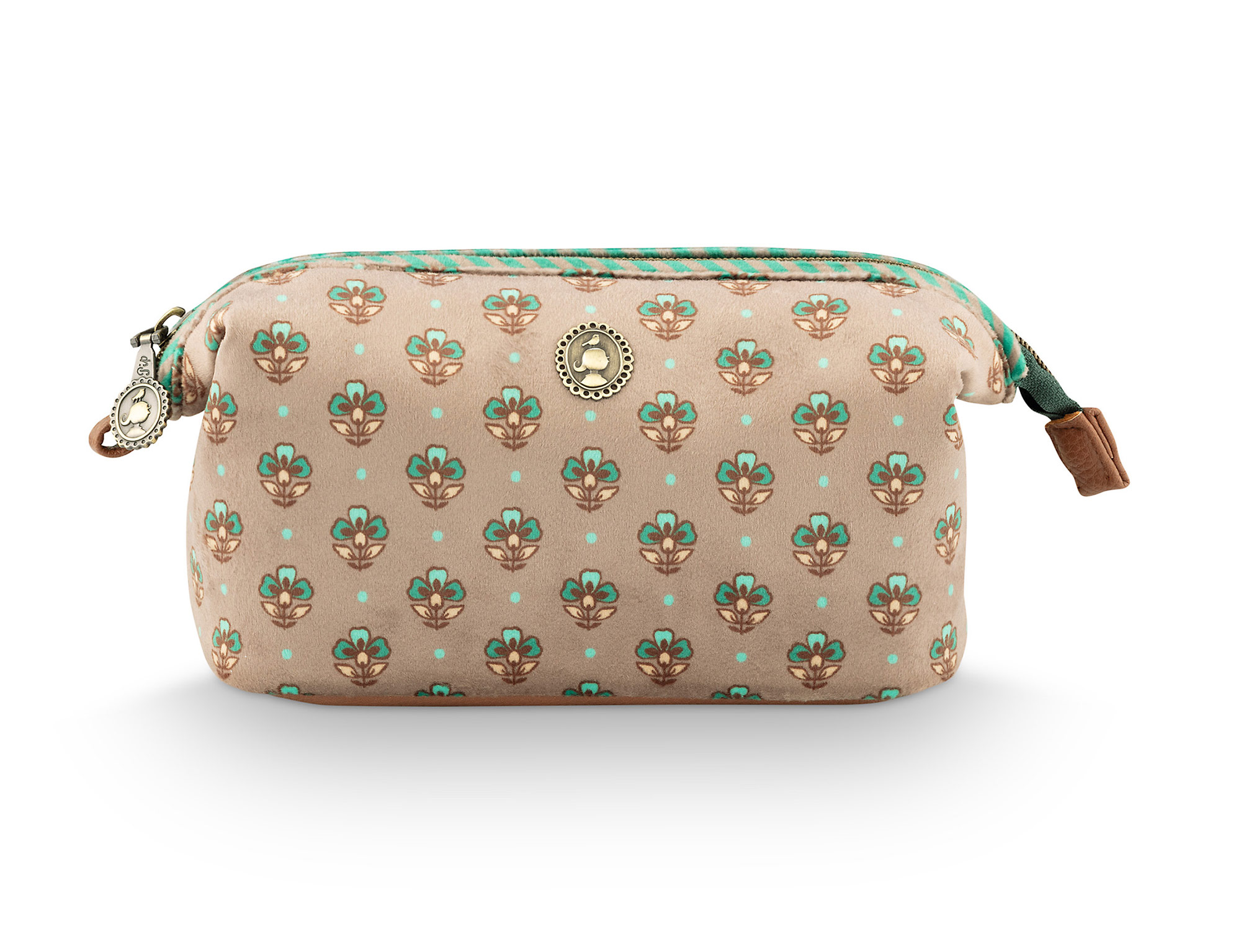 Pip Studio Kosmetiktasche Jaipur Flower | khaki-grün