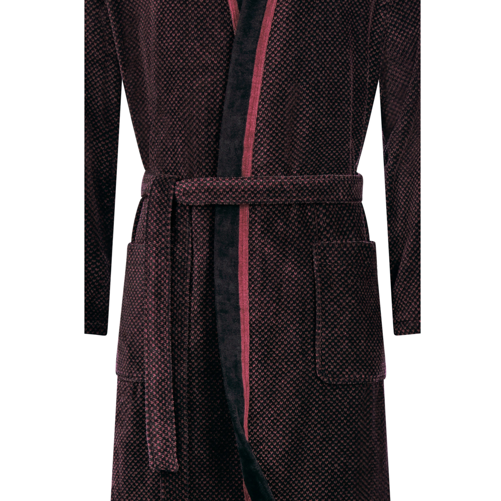 Cawö Herren Kimono-Bademantel  4839 | 92 rot-schwarz