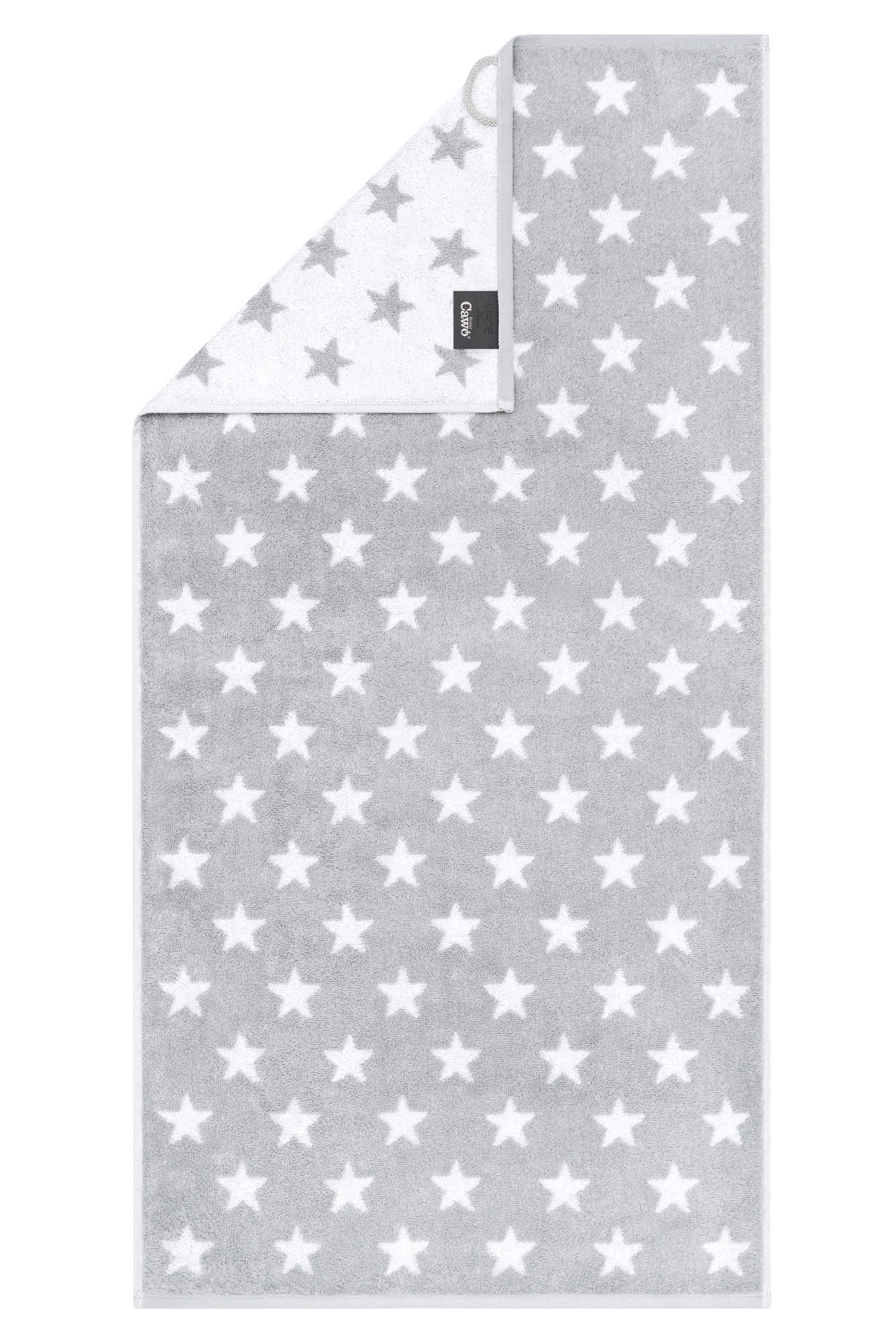 Cawö Handtuch New Stars 6261 | 76 platin/weiß