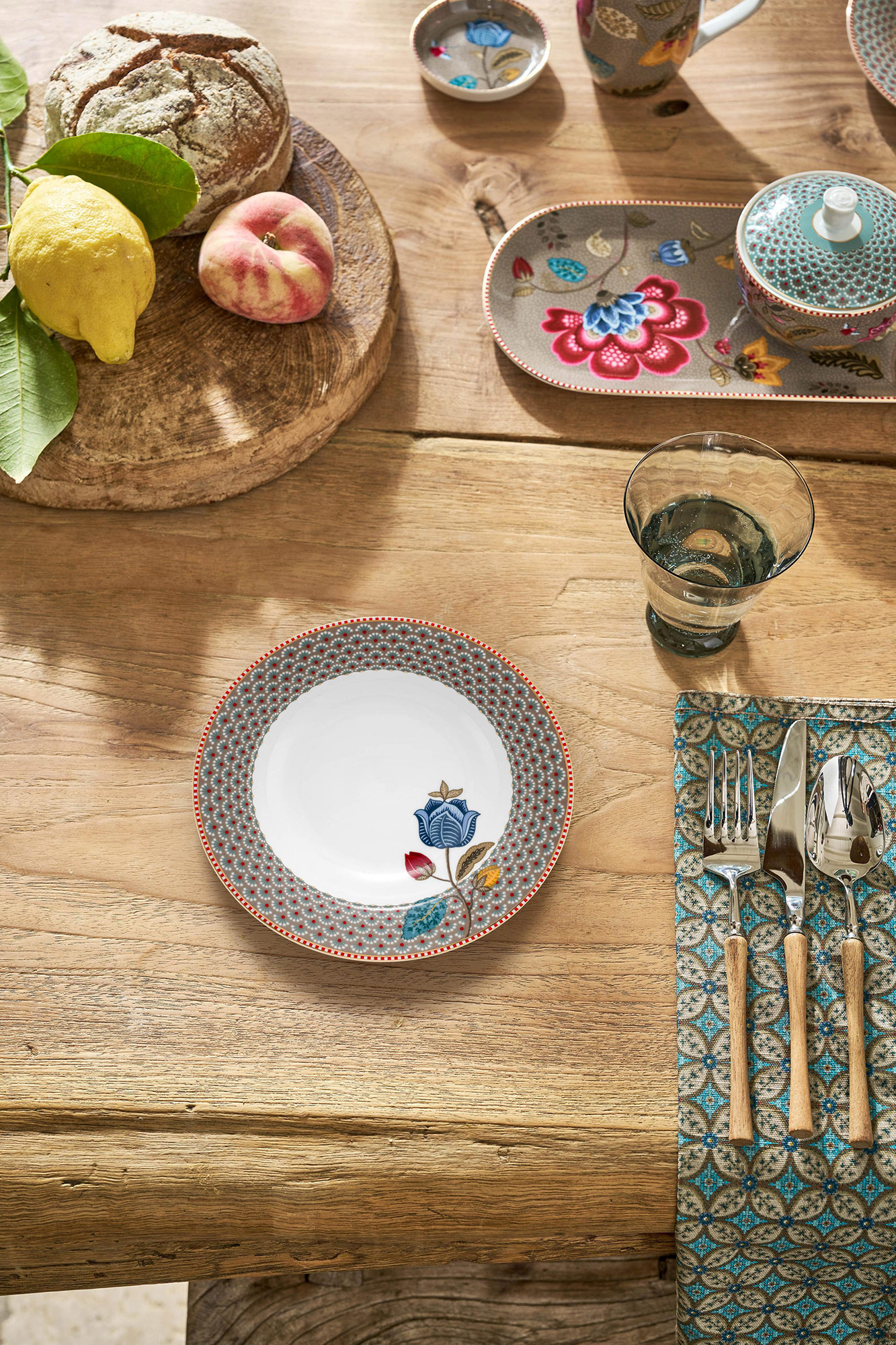 Pip Studio Frühstücksteller Blooming Tales | Khaki