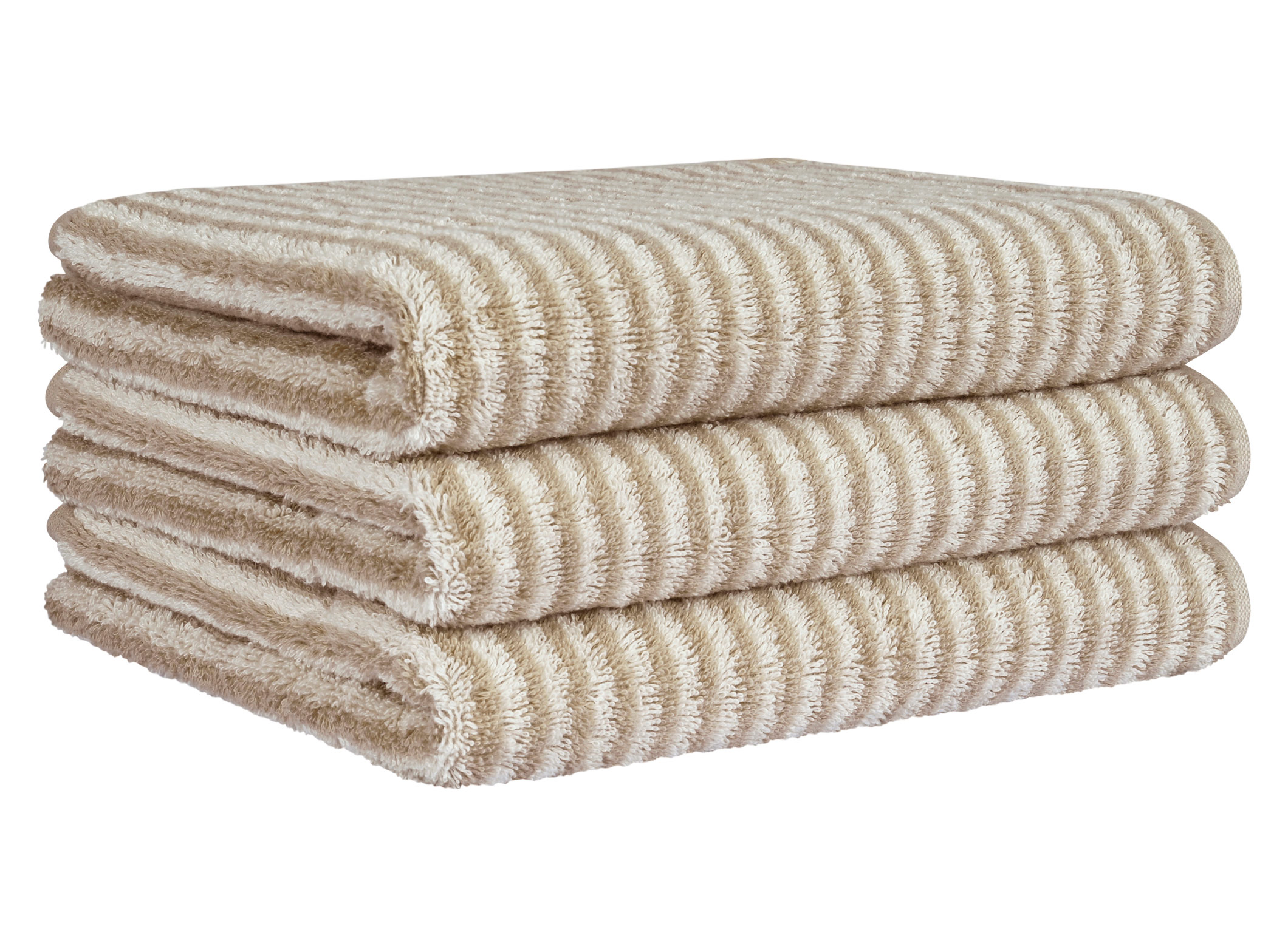 Cawö Handtuch Luxury Home Two-Tone Stripe 480 | 33 sand