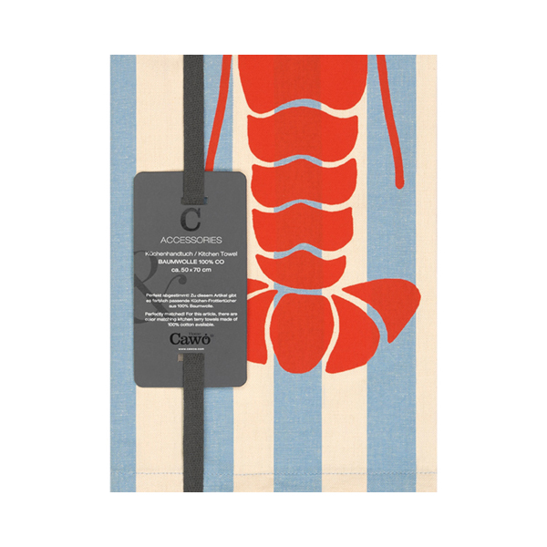 Cawö Geschirrtuch Prints & Stripes 542 | 13 blau/natur