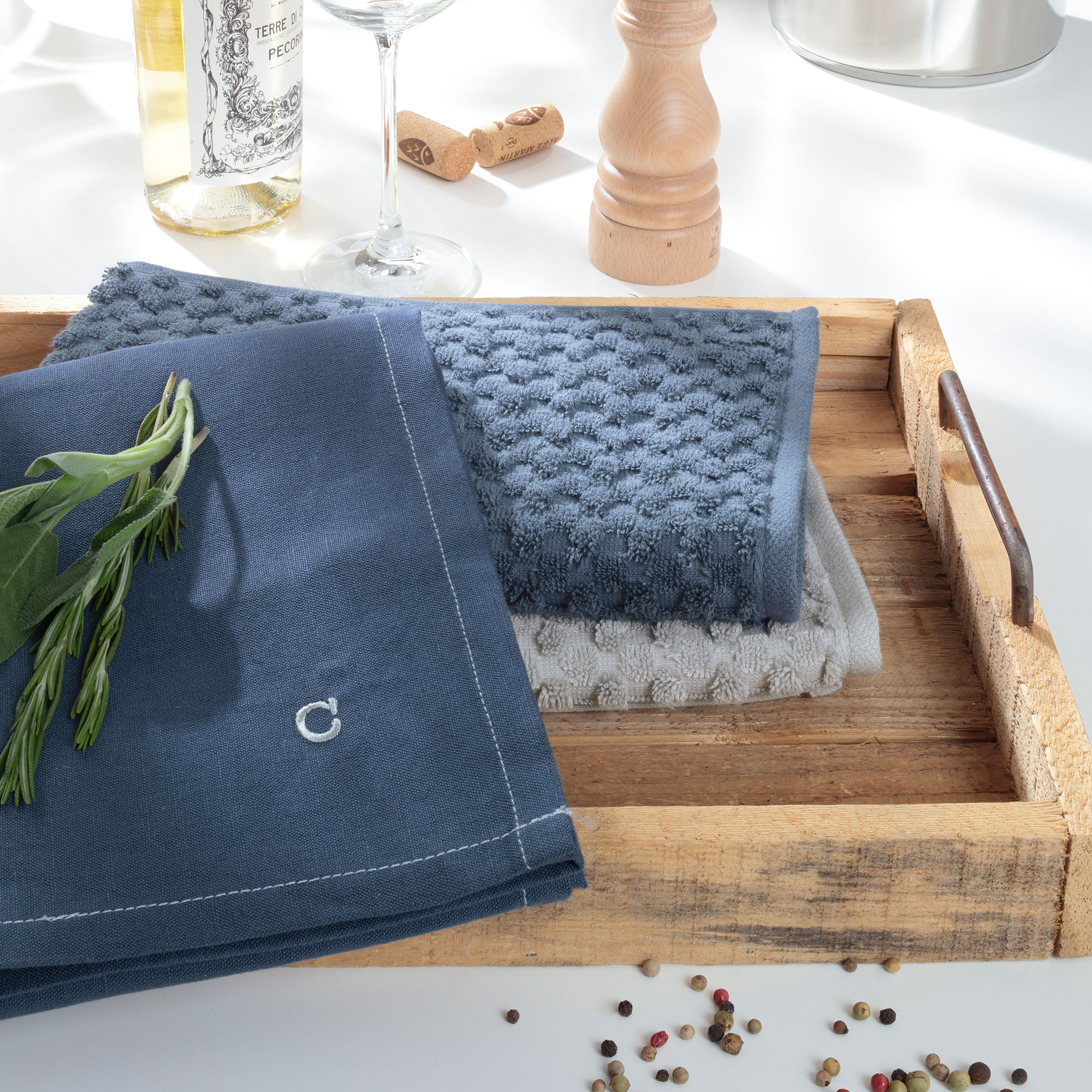 Cawö Küchenfrottiertuch Pro 520 | 111 nachtblau