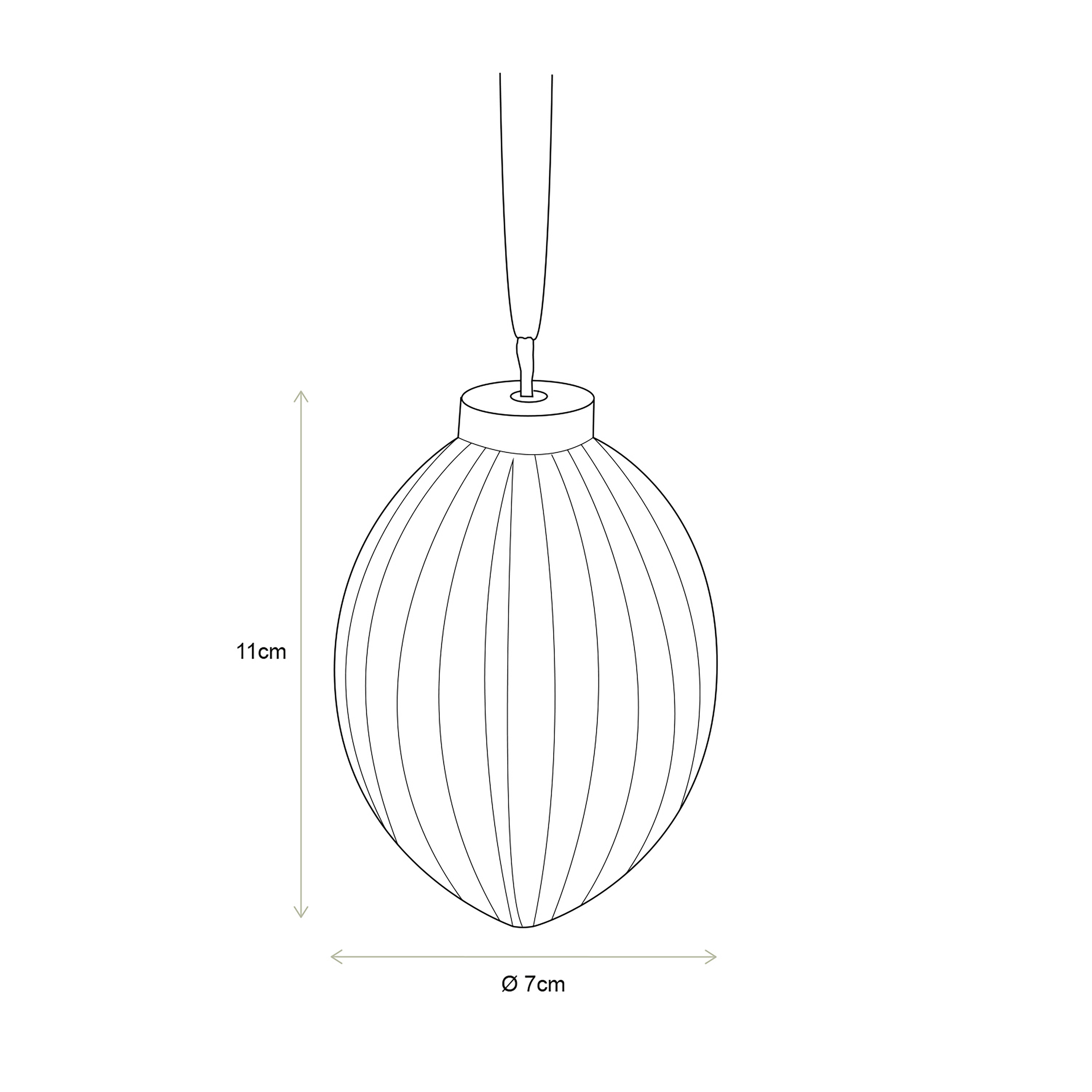 vtwonen Porzellan-Weihnachtskugel Christmas | Streifen
