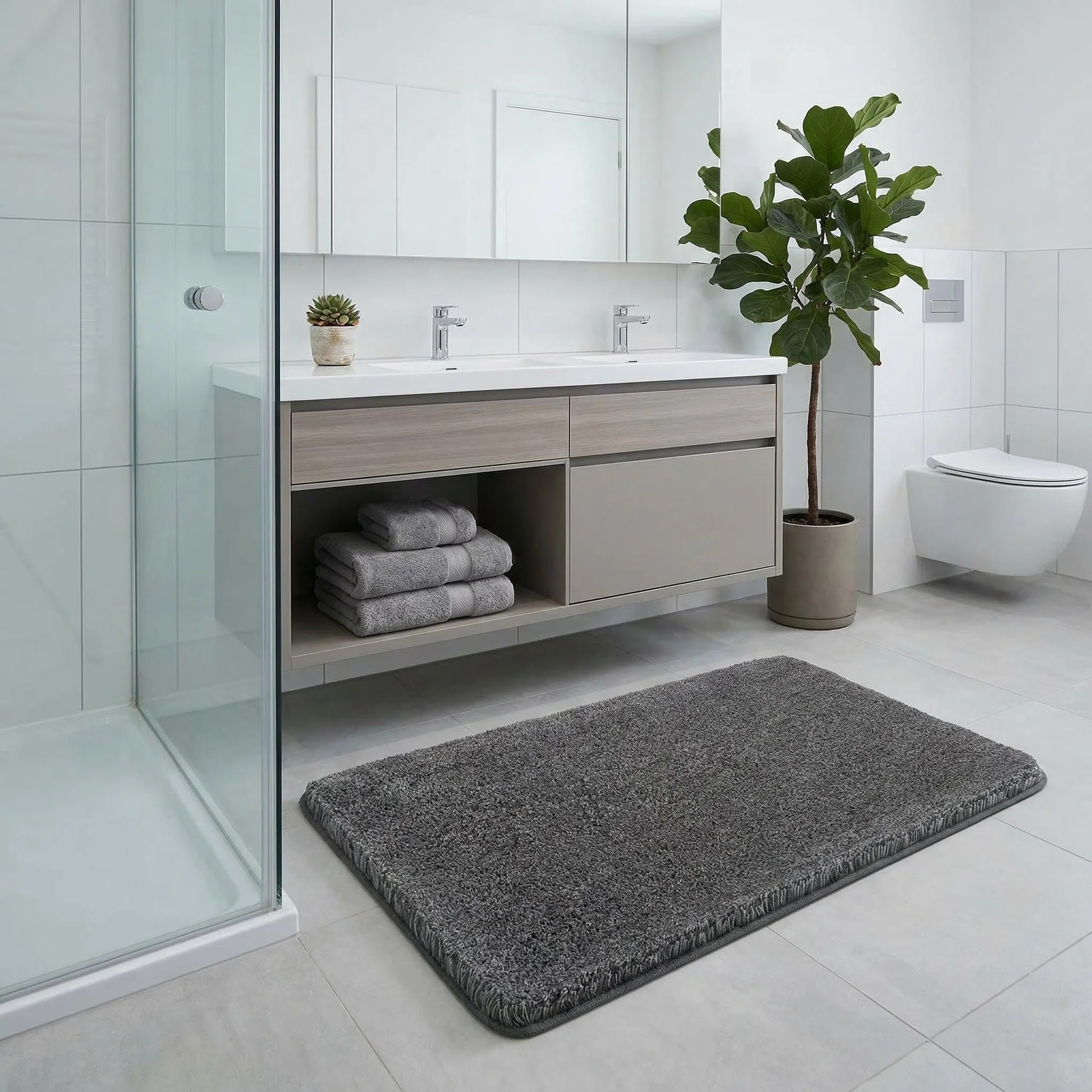 Kleine Wolke Badteppich Relax | Anthrazit