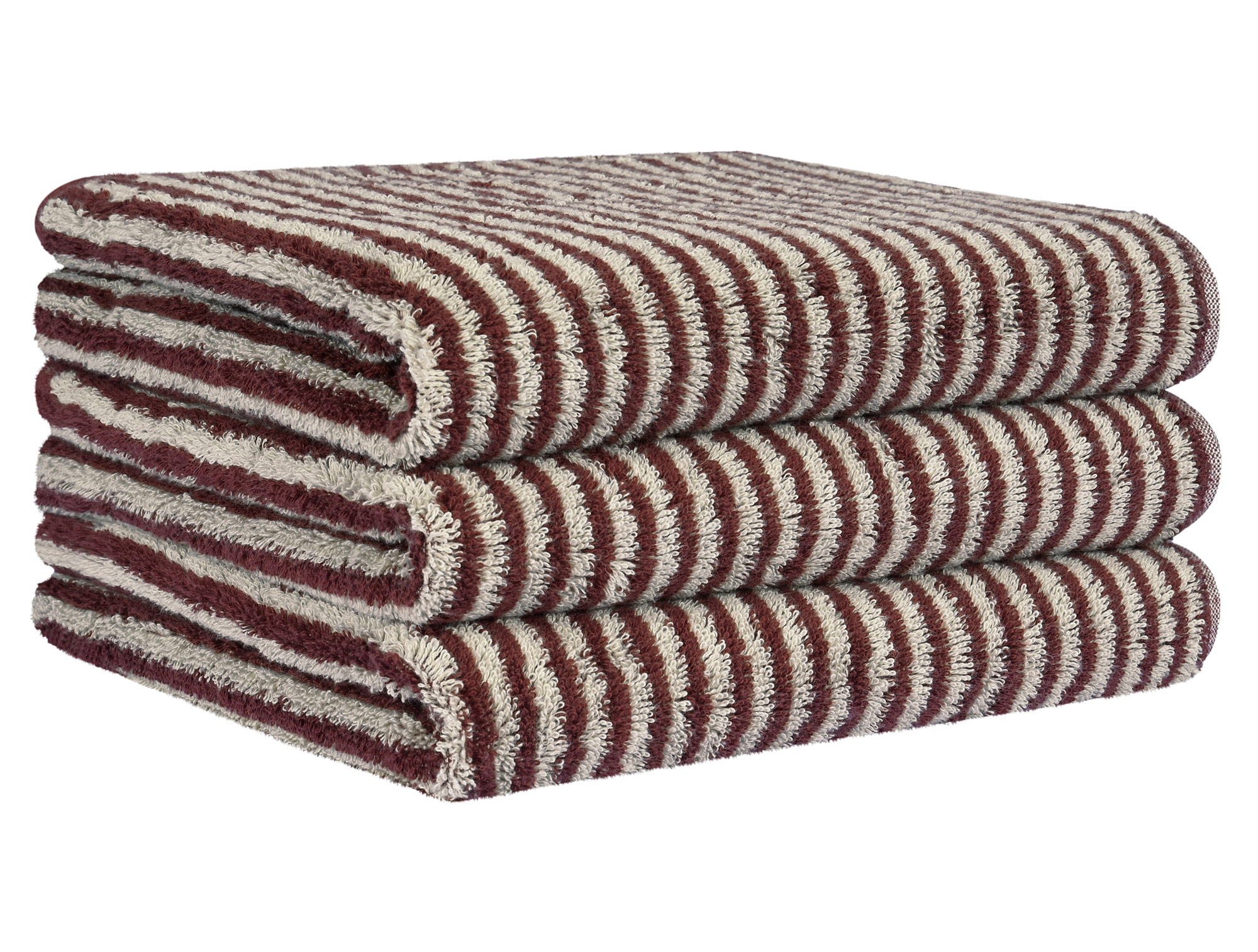 Cawö Handtuch Luxury Home Two-Tone Stripe 480 | 23 bordeaux