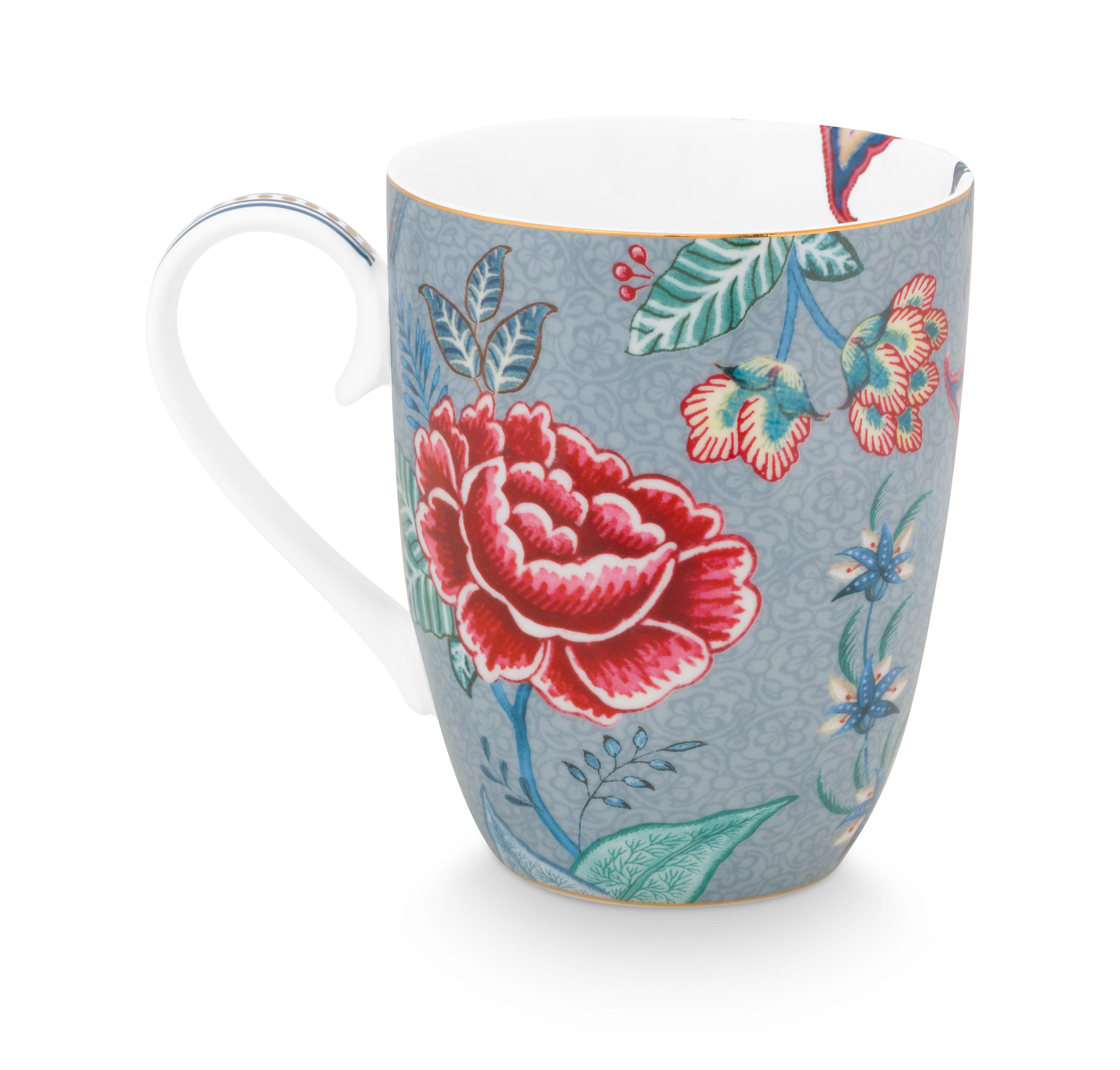 Pip Studio 2er Tassen-Set groß Flower Festival | Light Blue