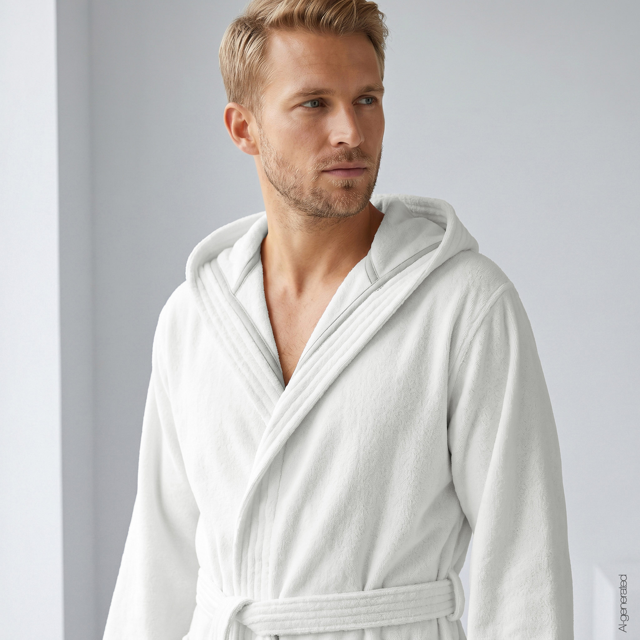 Cawö Herren Kapuze-Bademantel  853 | 600 weiß