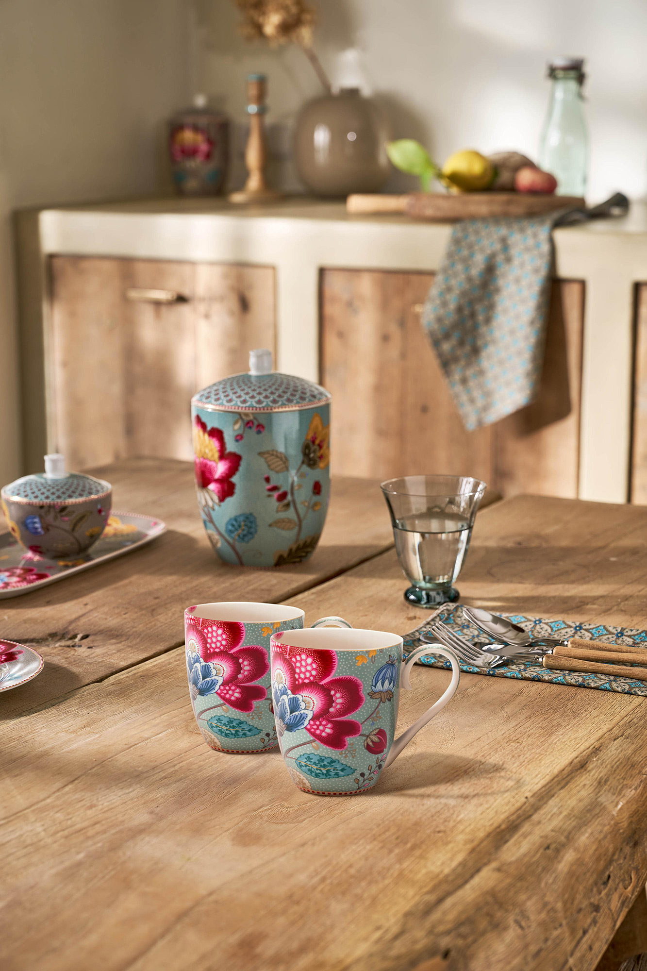 Pip Studio 2er Set Tassen XL Blooming Tales | Blue