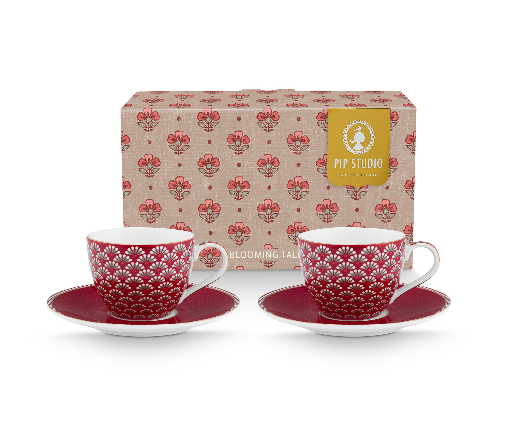 Pip Studio 2er Set Espresso Tasse & Untertasse Blooming Tale