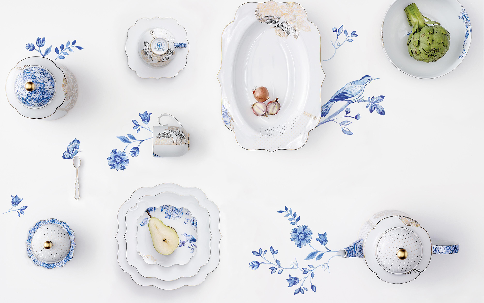 Pip Studio Butterdose Royal | White