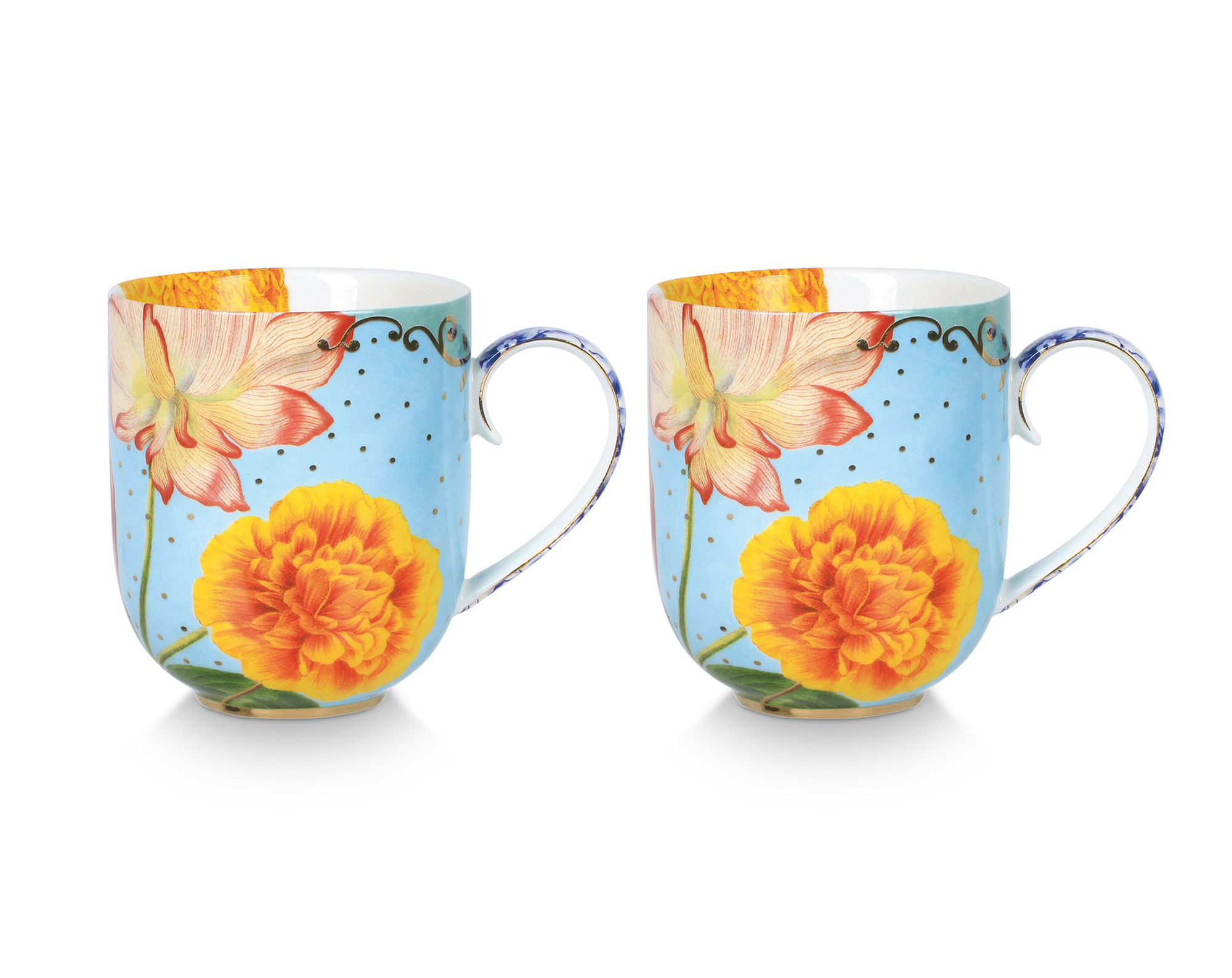 Pip Studio 5er Set Tasse gross Royal | Flowers