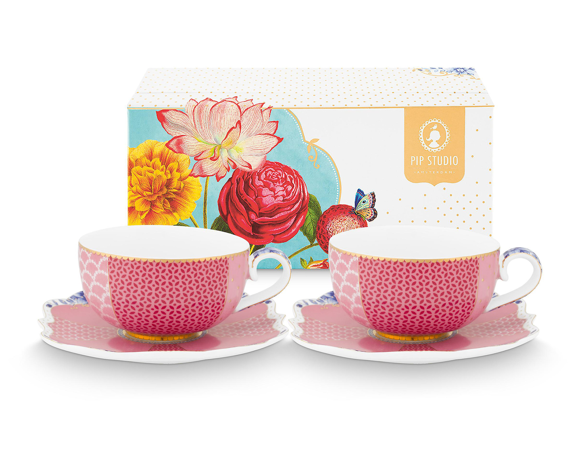 Pip Studio 2er Set Espressotasse & Untertasse Royal | Pink
