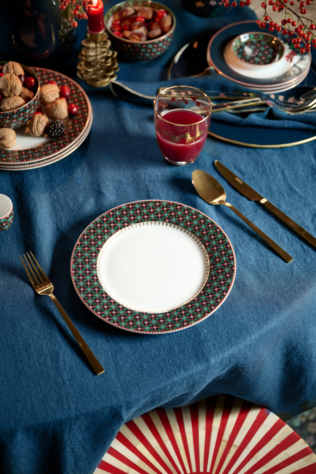 Pip Studio Frühstücksteller Berry Blues | grün