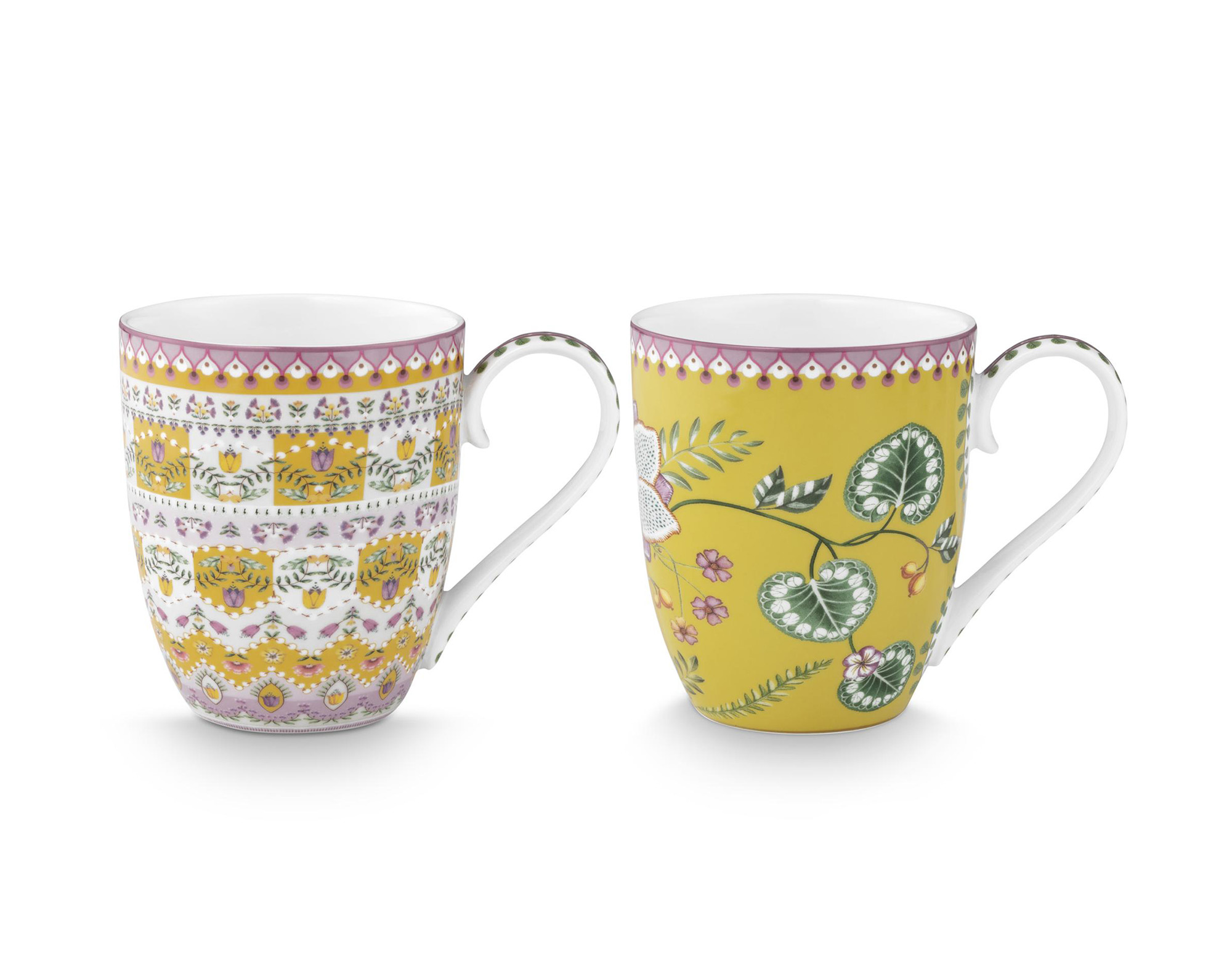 Pip Studio 4 Tassen XL Lily & Lotus | Yellow