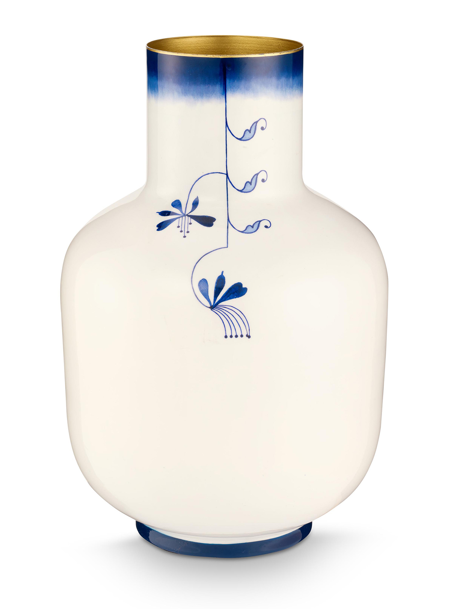 Pip Studio Vase Metall Blue Bird | blau