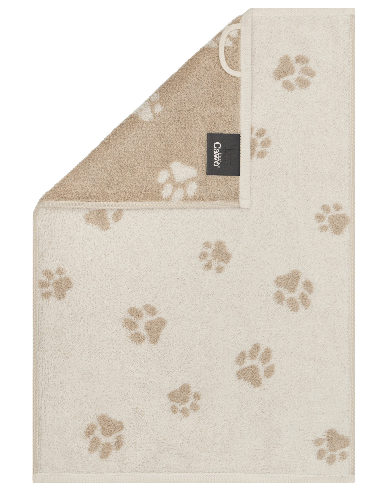 Cawö Gästetuch We love Dogs 6247 | 33 natur/beige