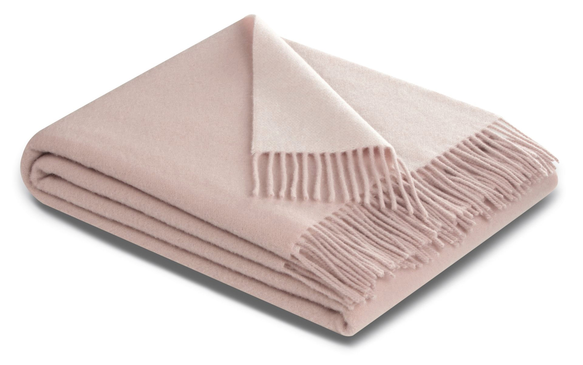 Biederlack Plaid / Decke rosé-ecru