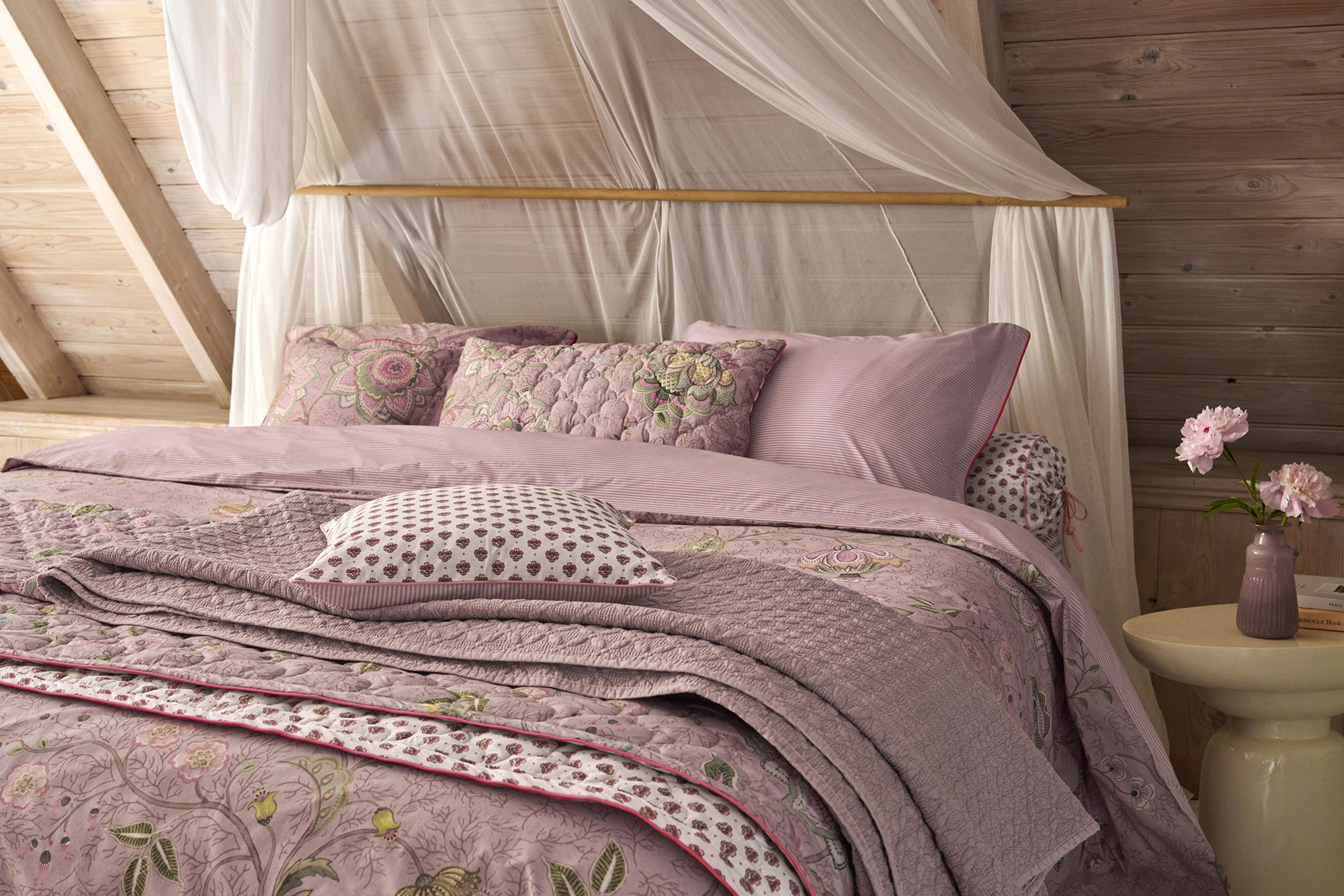 Pip Studio Tagesdecke Mumbai Morning | Rosa