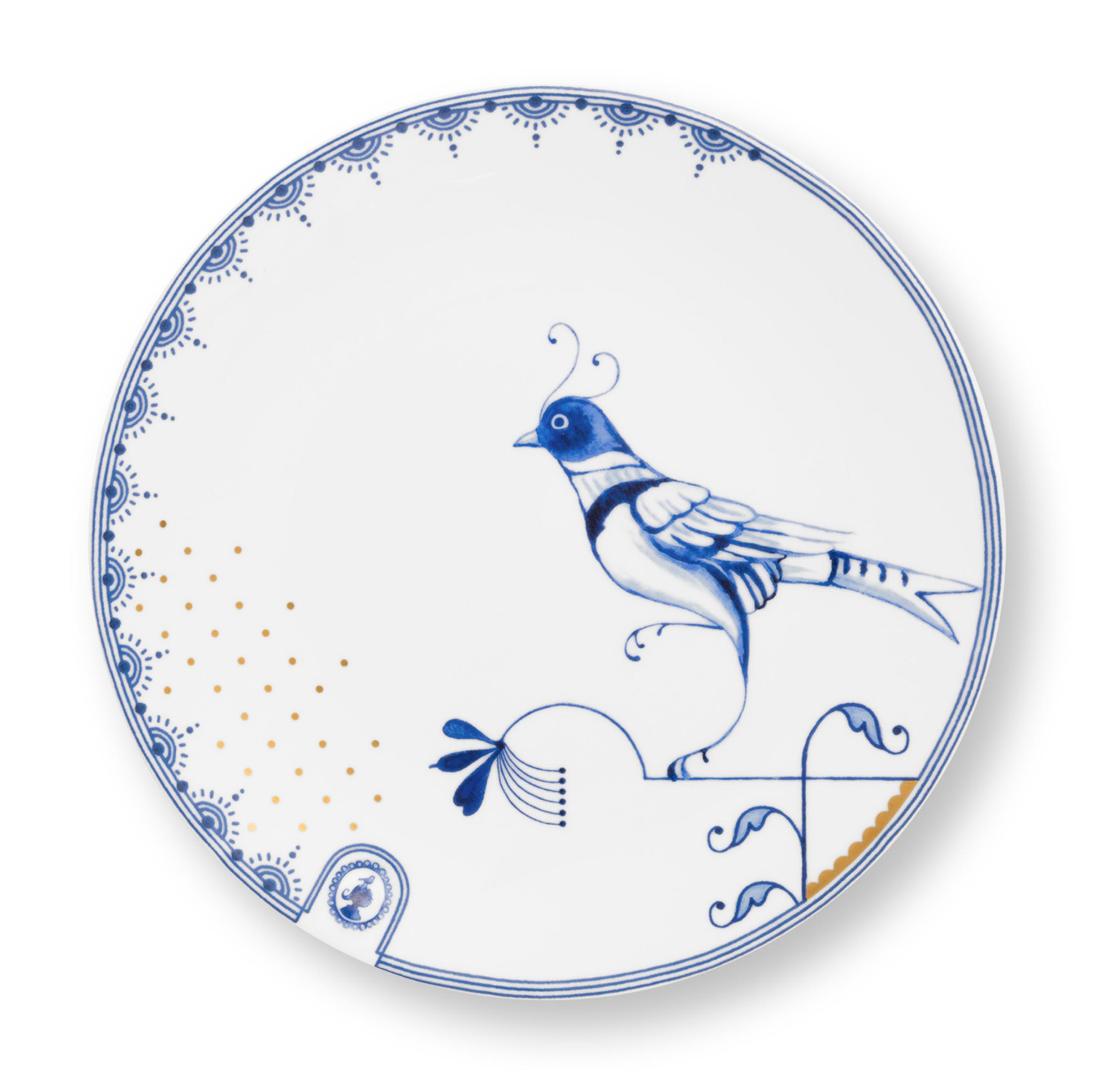 Pip Studio Gebäckteller Pip & The Blue Bird | weiss