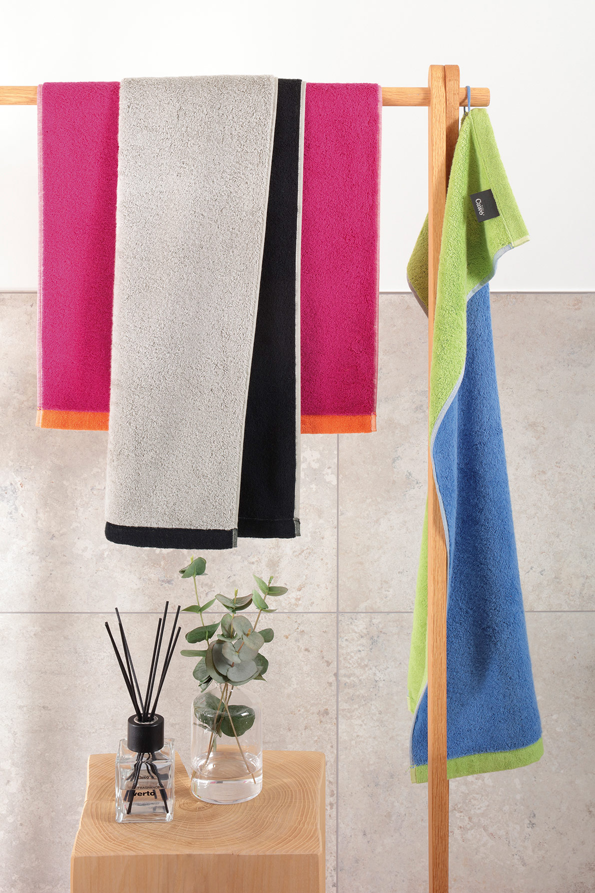 Cawö Duschtuch Lifestyle Splash 7071 | 79 platin/schwarz