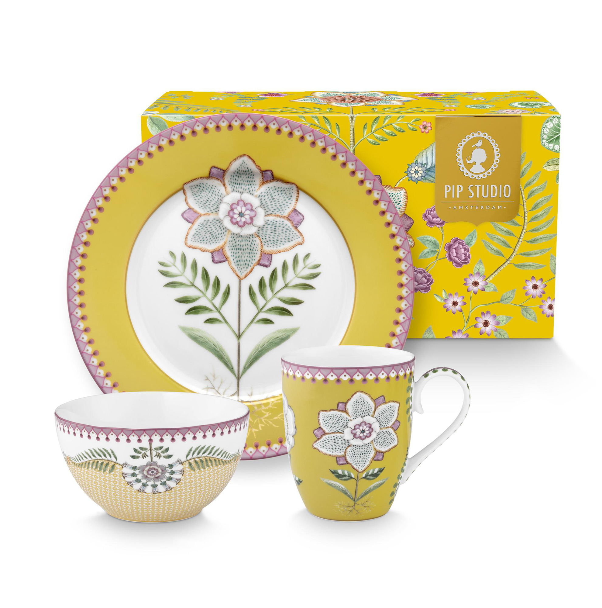 Pip Studio 3er Frühstücksset Lily & Lotus | Yellow