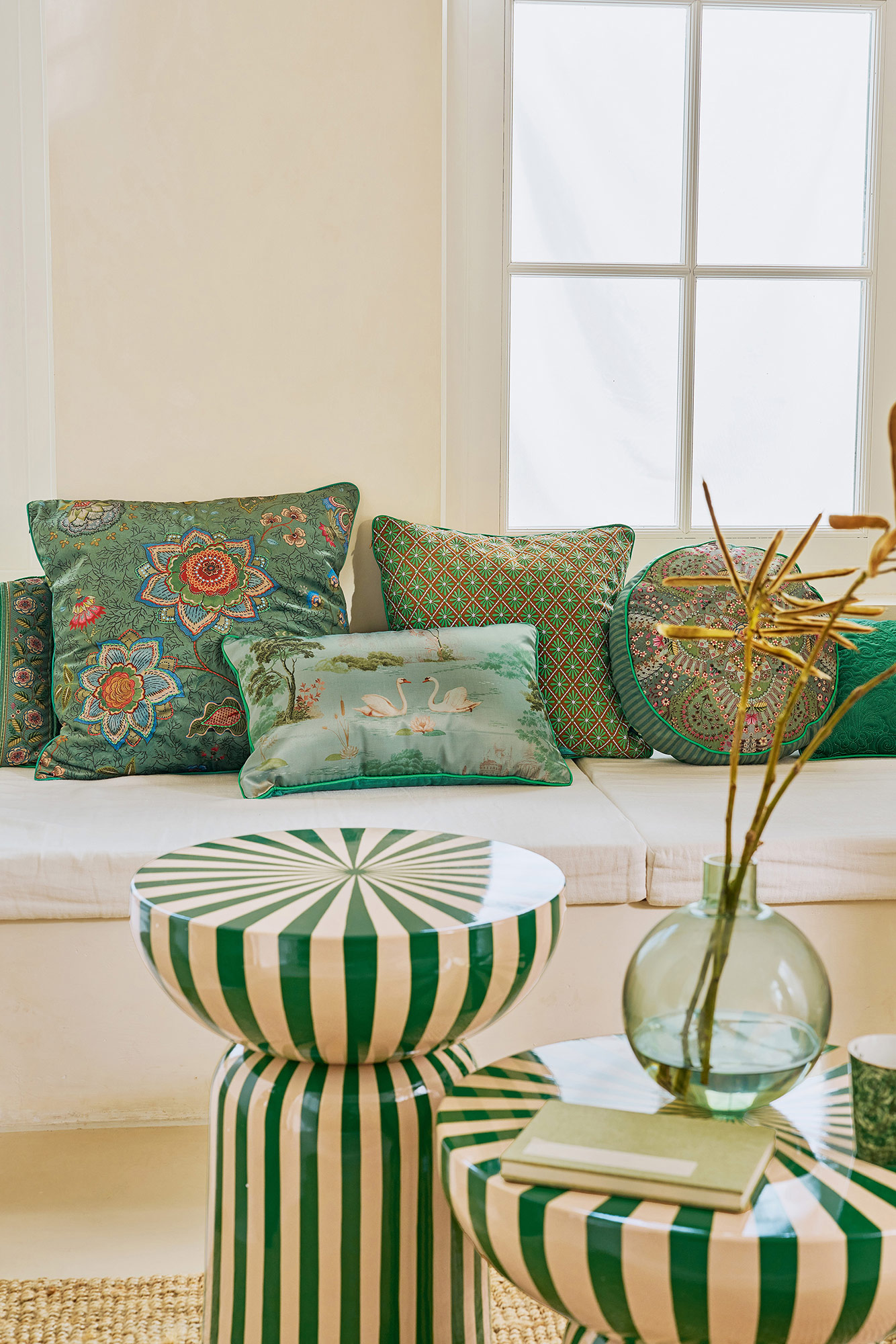 Pip Studio Zierkissen Mumbai Morning | grün