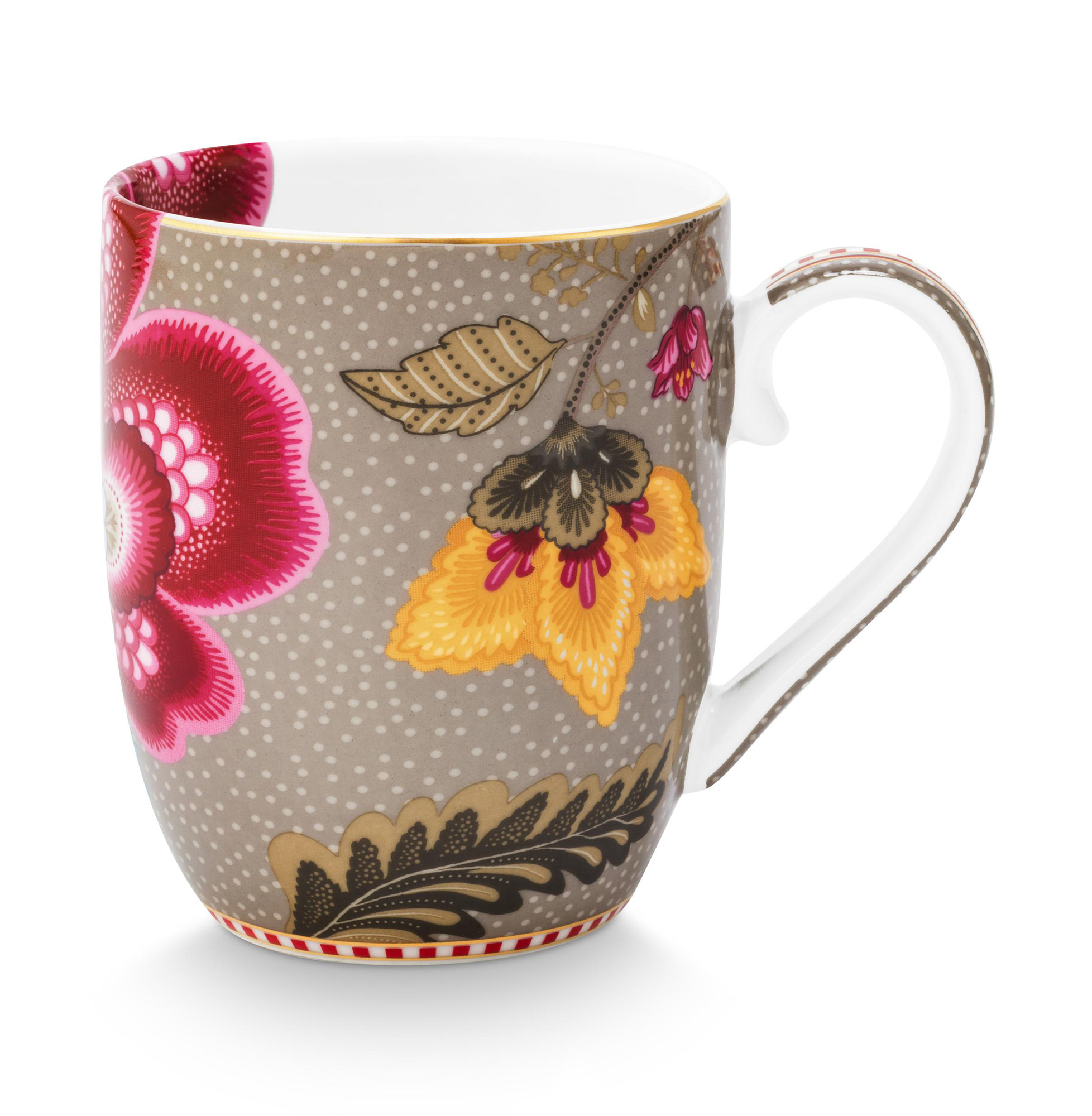 Pip Studio 2er Set Tassen klein Blooming Tales | Khaki