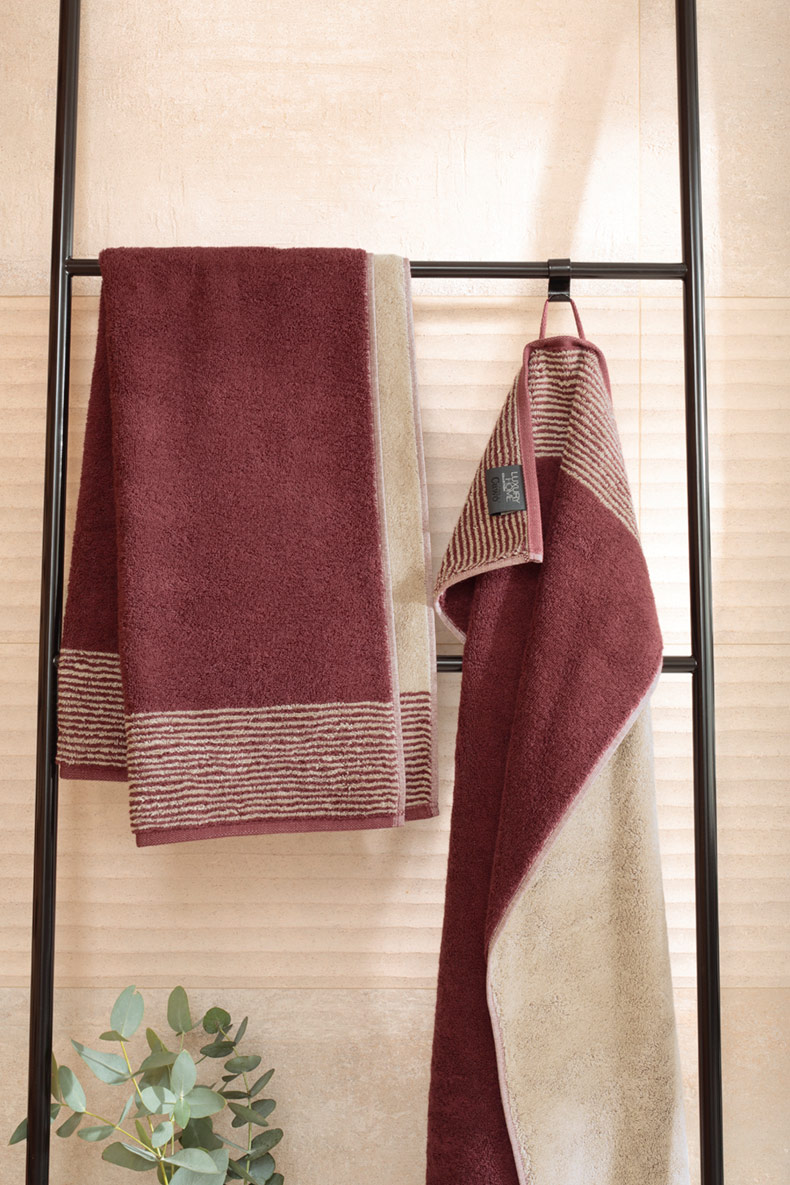 Cawö Handtuch Luxury Home Two-Tone 590 | 23 bordeaux