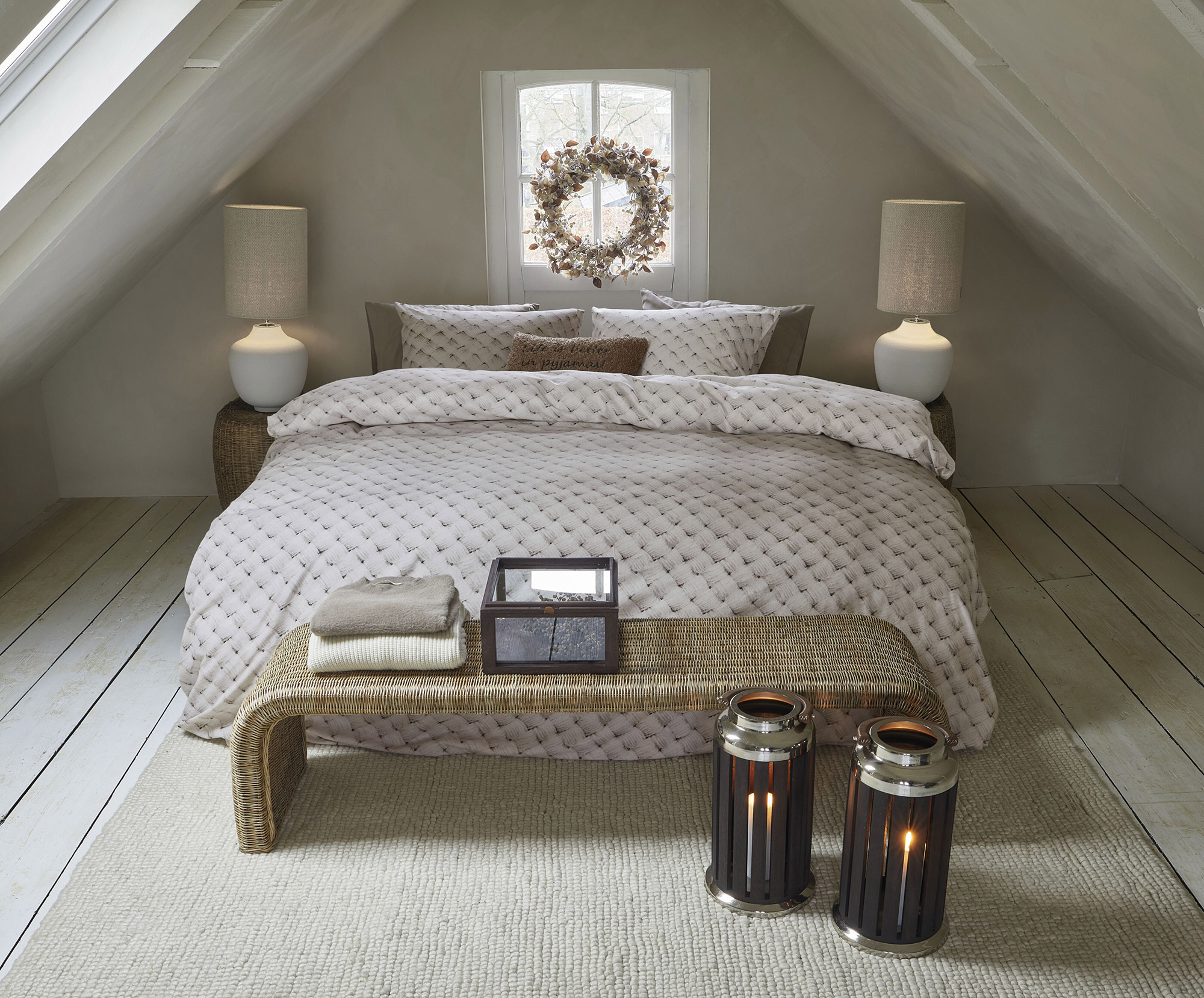 Riviera Maison Flanell-Bettwäsche Woven Wool | Natur