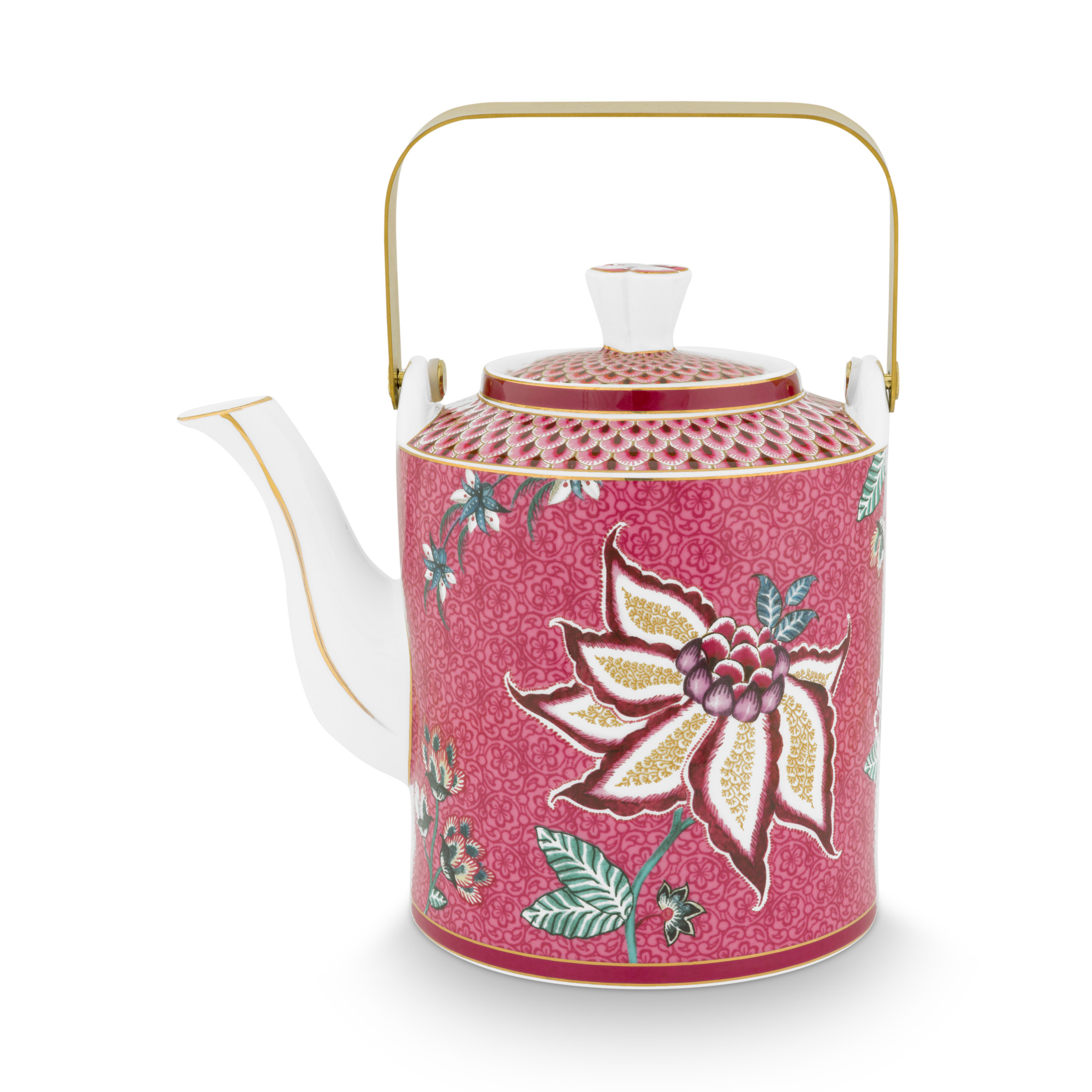 Pip Studio Geschenkset Teekanne Flower Festival | Dunkelpink