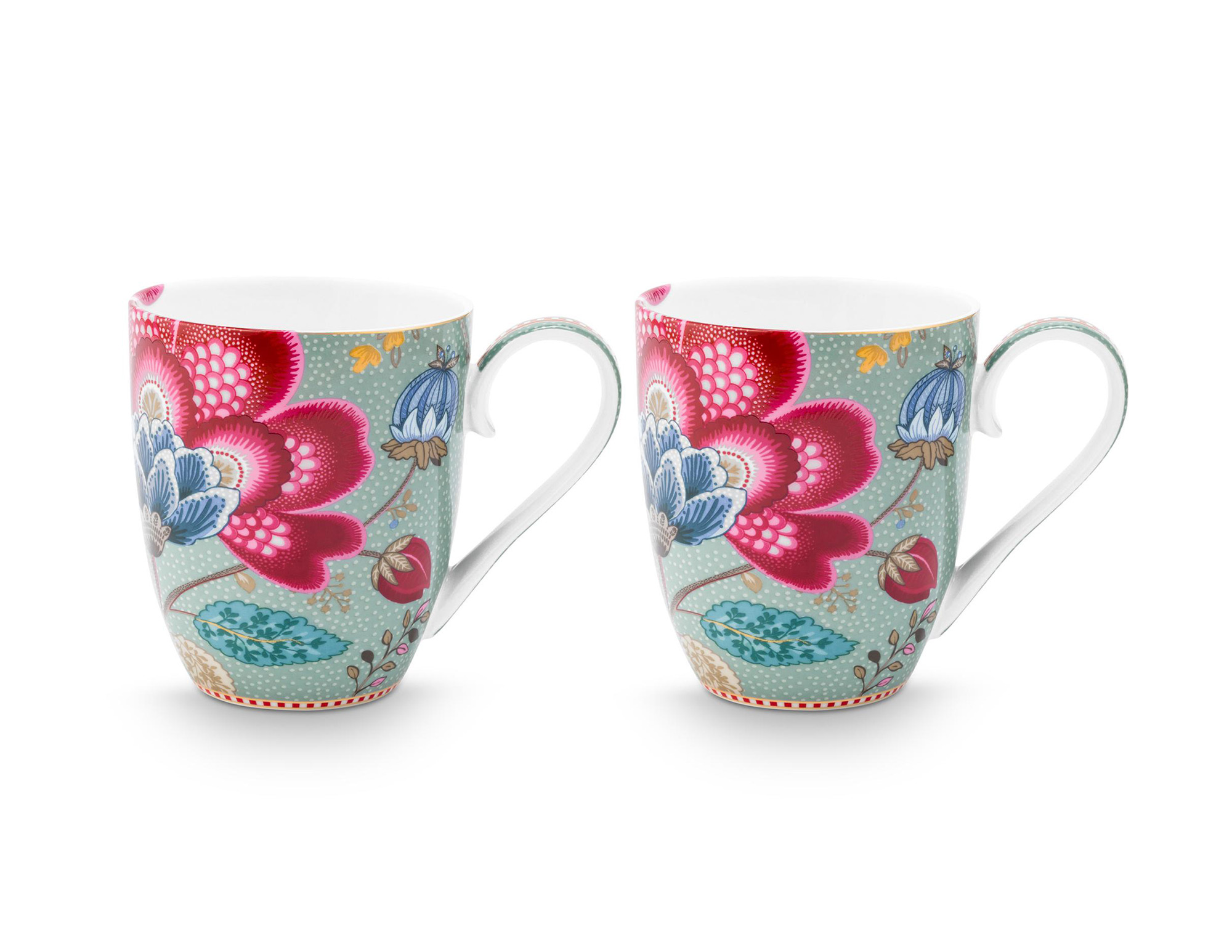Pip Studio 2er Set Tassen XL Blooming Tales | Blue