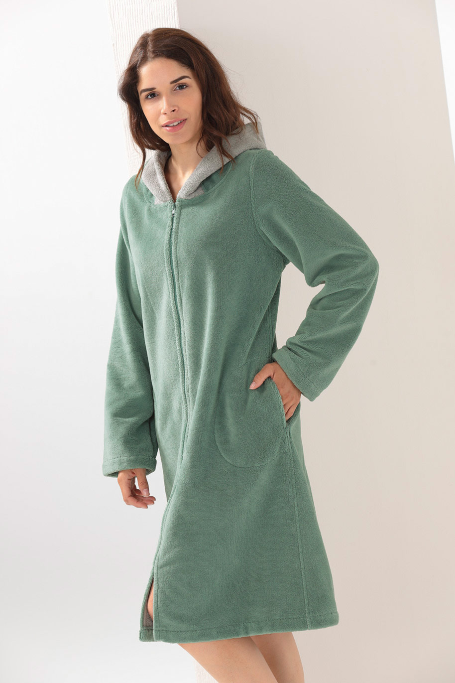 Cawö Damen Kapuze-Bademantel  841 | 47 fjord