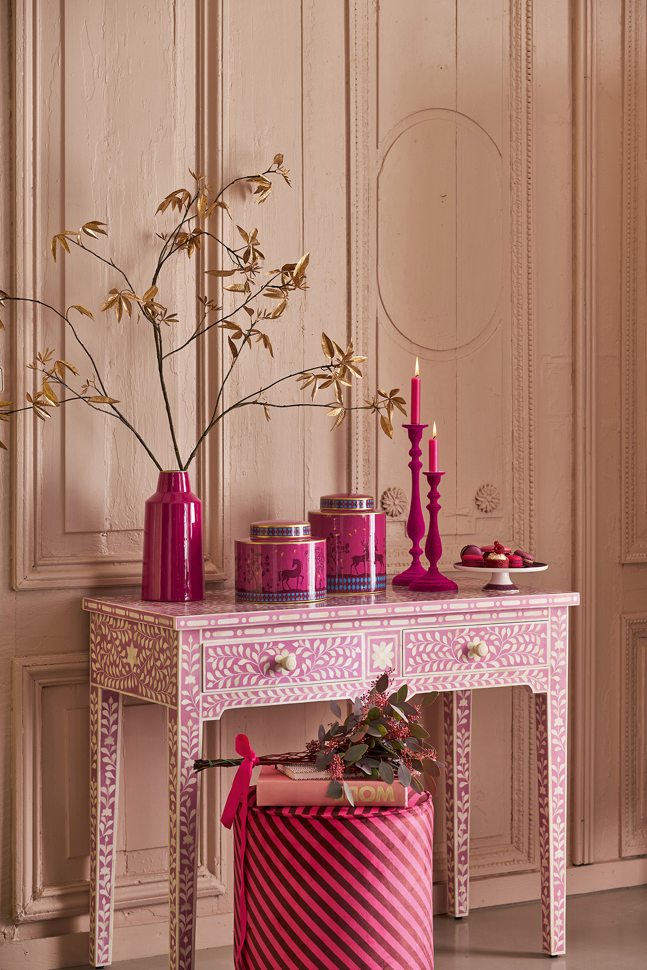 Pip Studio Ingwer Glas Deerest Darling | Pink