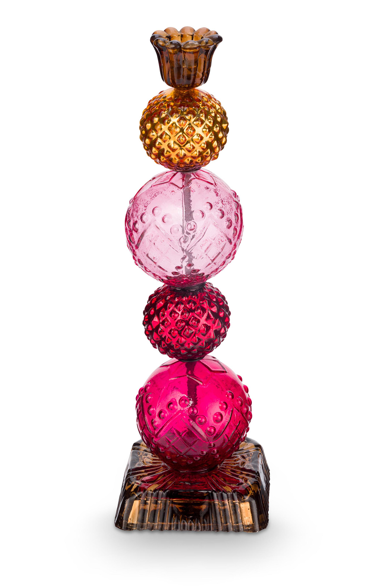 Pip Studio Glas-Kerzenhalter Love Birds | rot-gelb