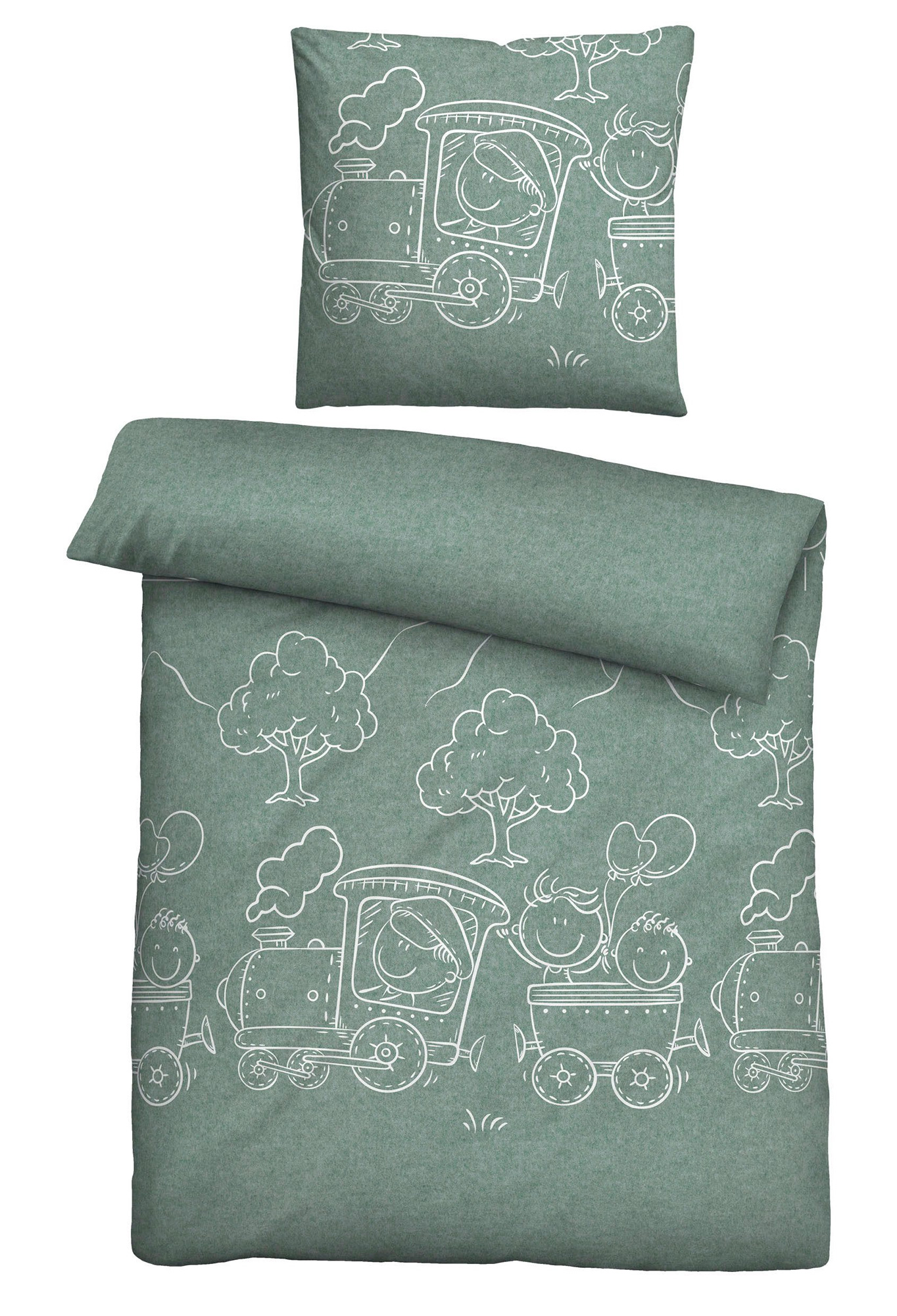 Biberna Kinderbettwäsche Flanell 0840521 | 429 Fichte