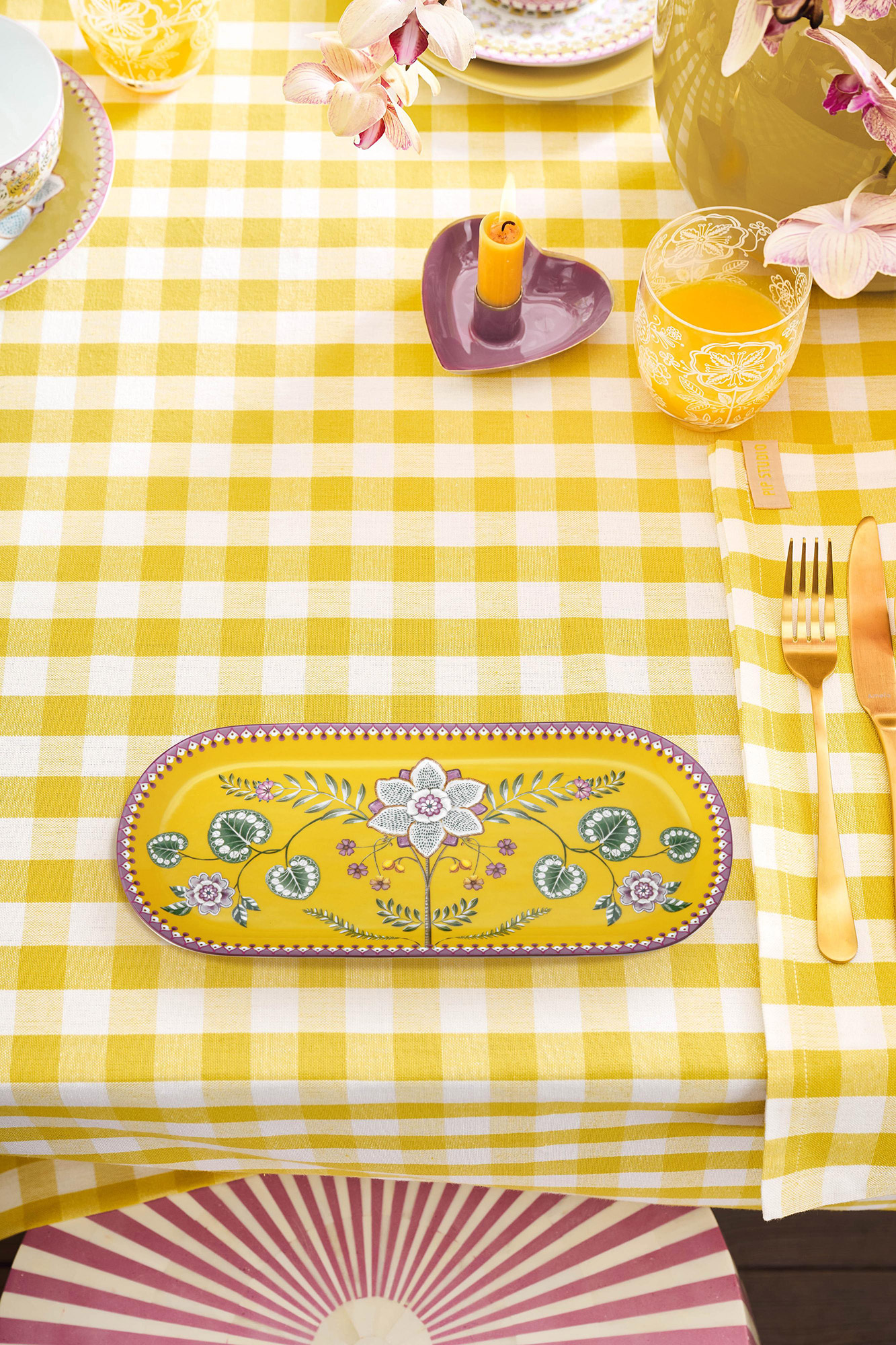 Pip Studio Tortenteller Lily & Lotus | Yellow