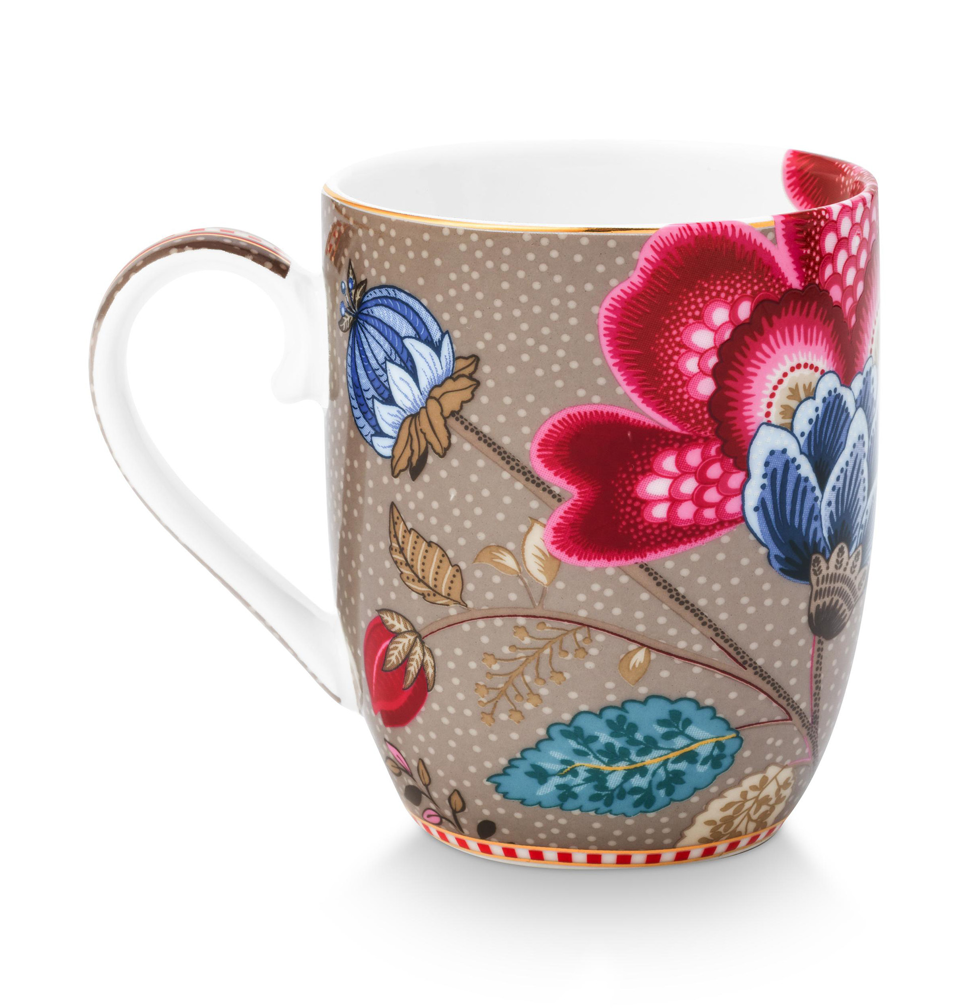 Pip Studio 2er Set Tassen klein Blooming Tales | Khaki