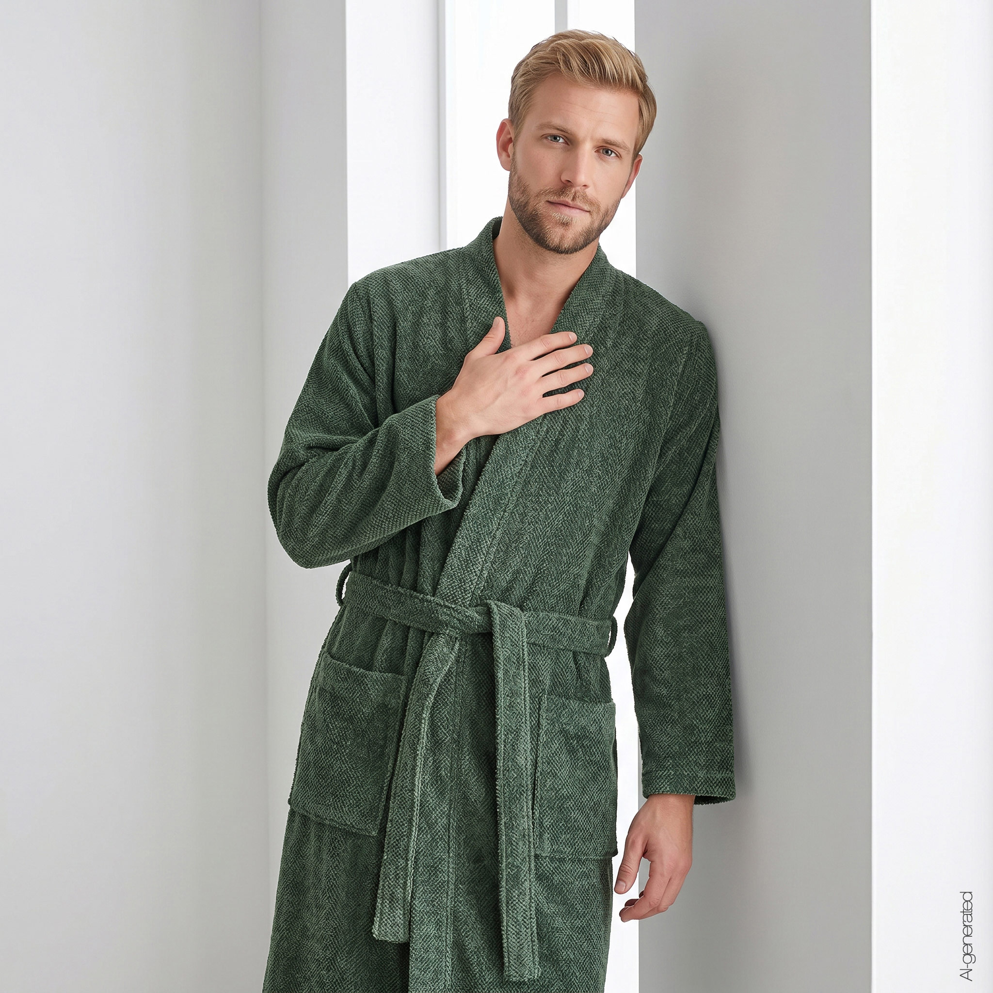 Cawö Herren Kimono-Bademantel  5507 | 47 field