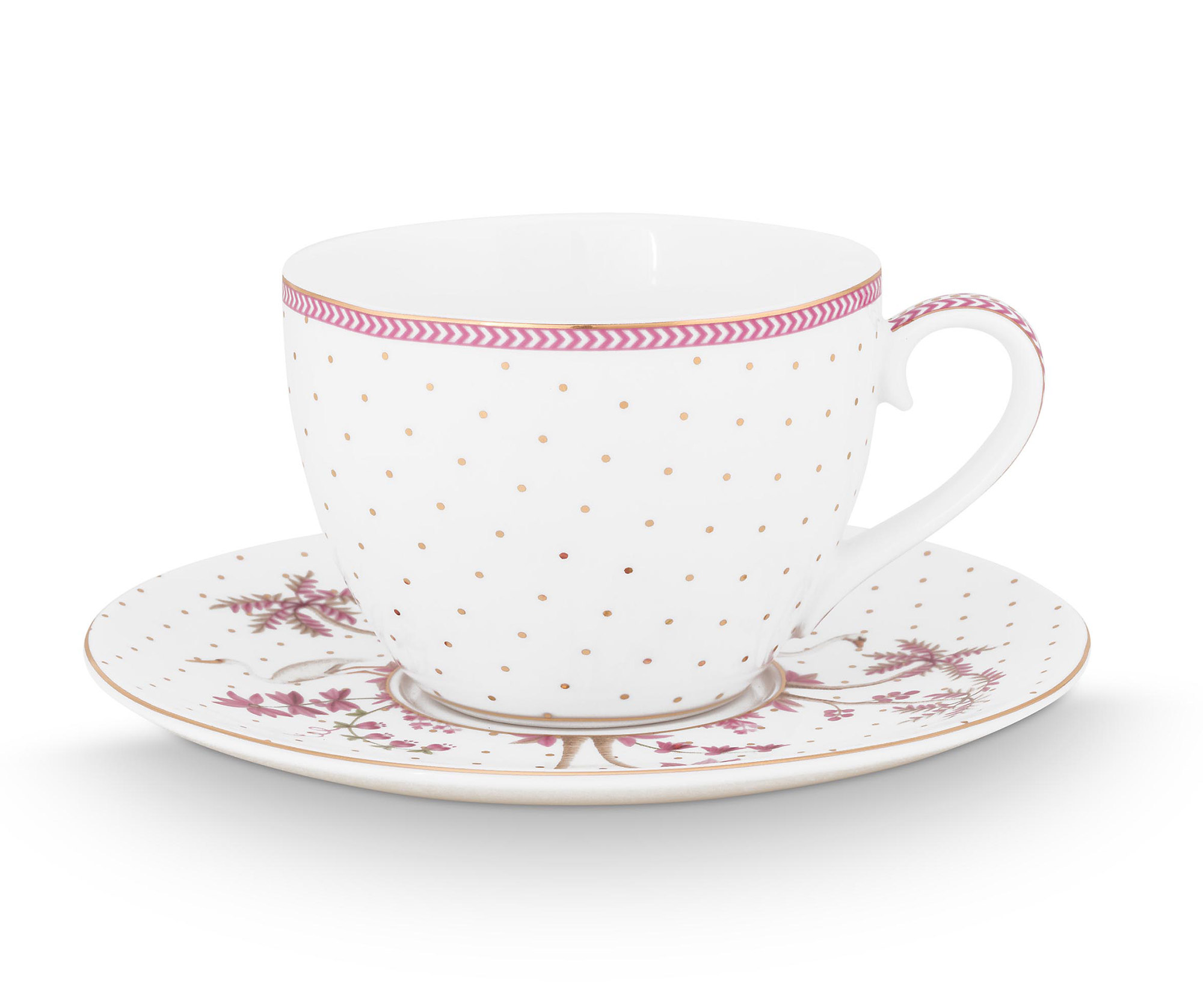 Pip Studio Tasse & Untertasse Jolie | gold pink