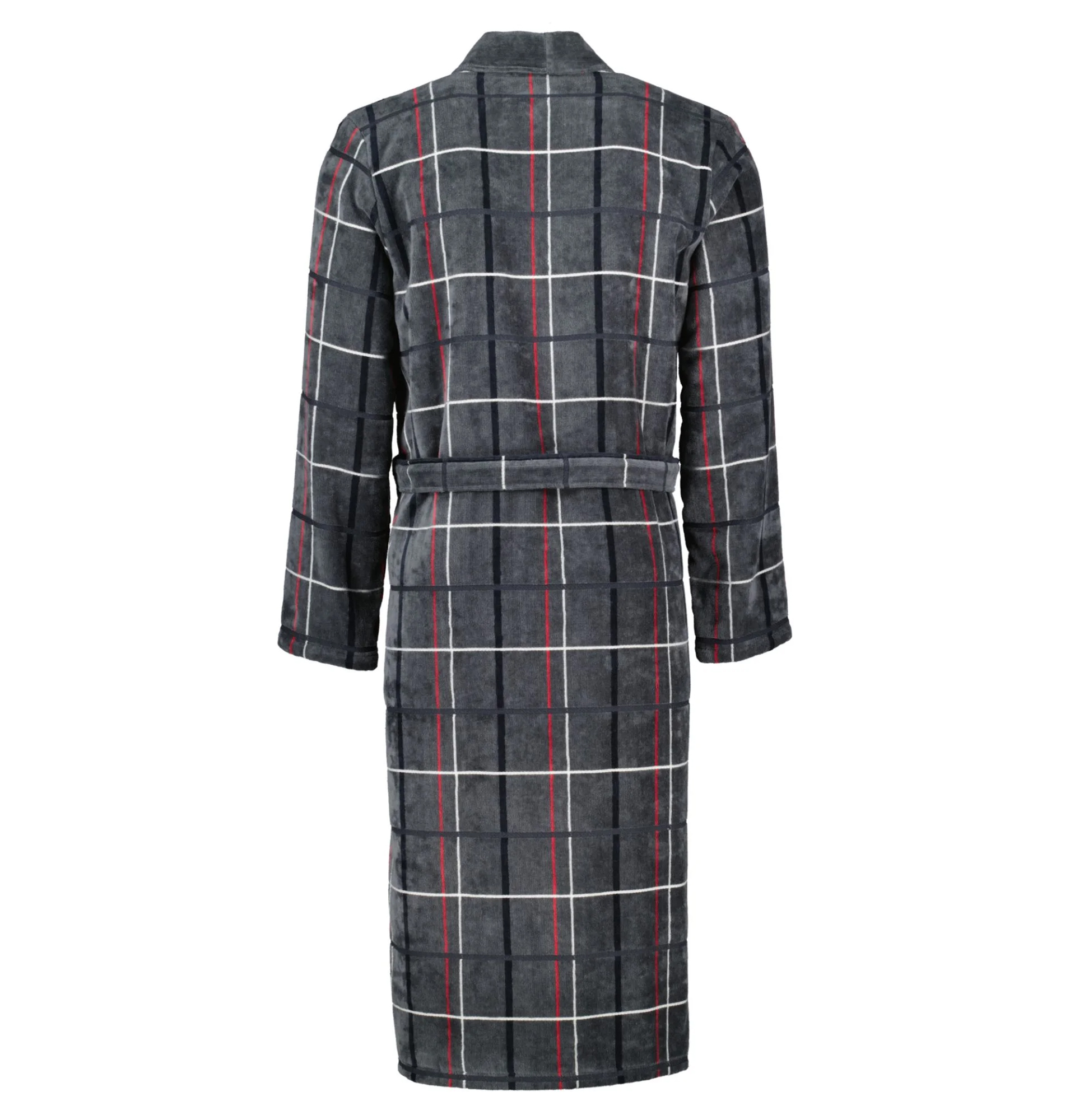 Cawö Herren Kimono-Bademantel 4853 | 79 anthrazit-rot