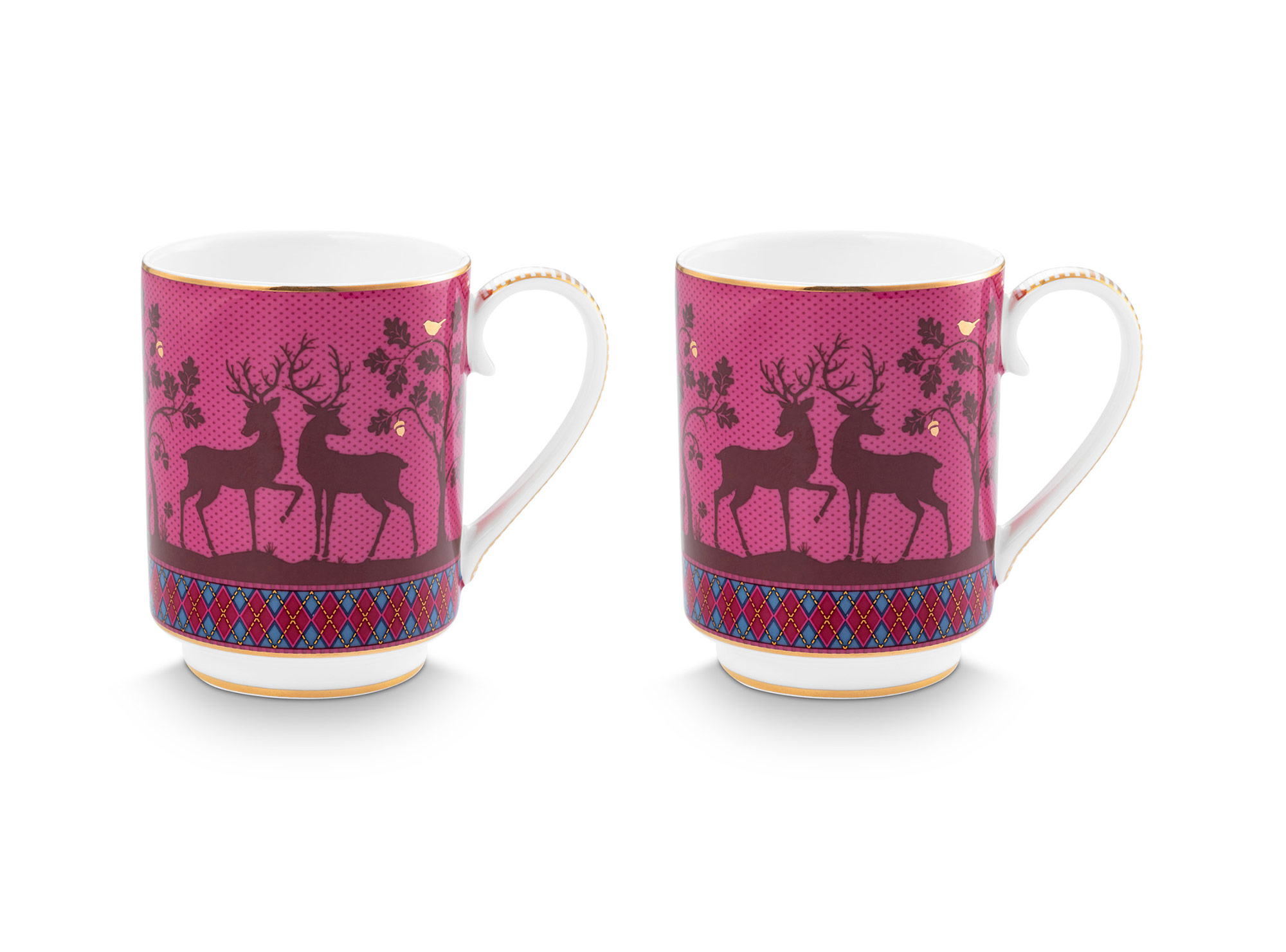 Pip Studio 2er Set Becher gross Deerest Darling | Pink