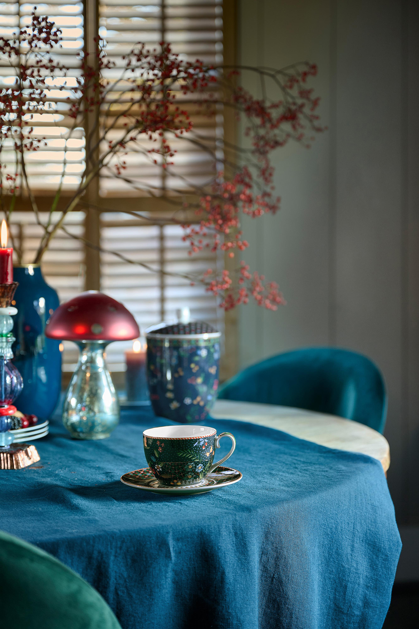 Pip Studio Tasse & Untertasse Berry Blues | blau