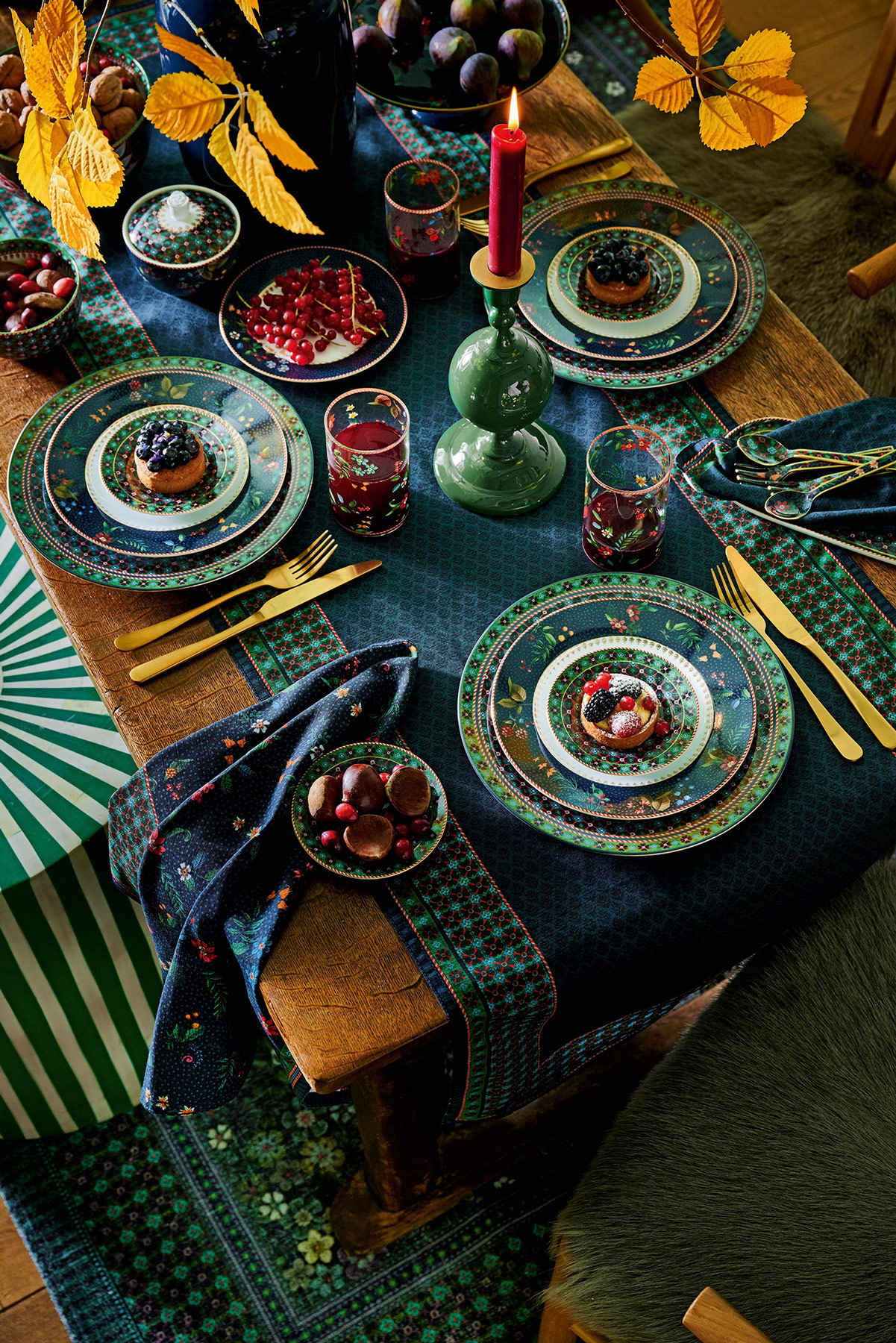 Pip Studio Tortenplatte Metall Berry Blues | blau