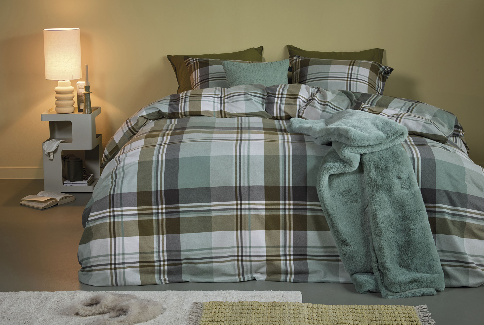 Beddinghouse Flanellbettwäsche Vernon | grün