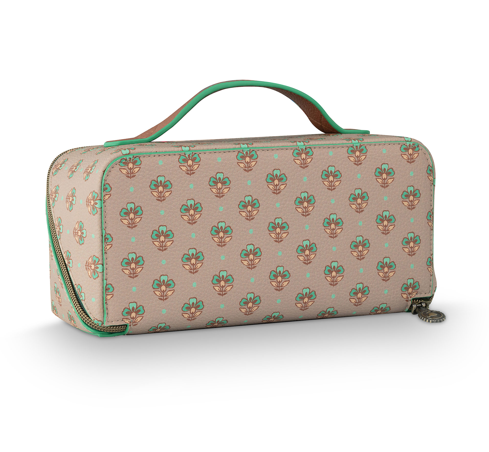 Pip Studio Kosmetiktasche Jaipur Flower | khaki-grün