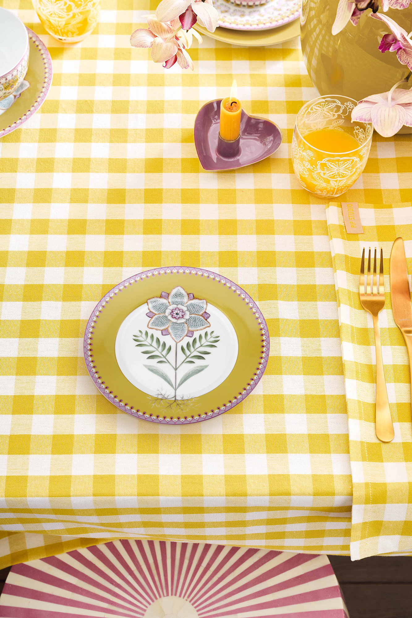 Pip Studio Frühstücksteller Lily & Lotus | Yellow