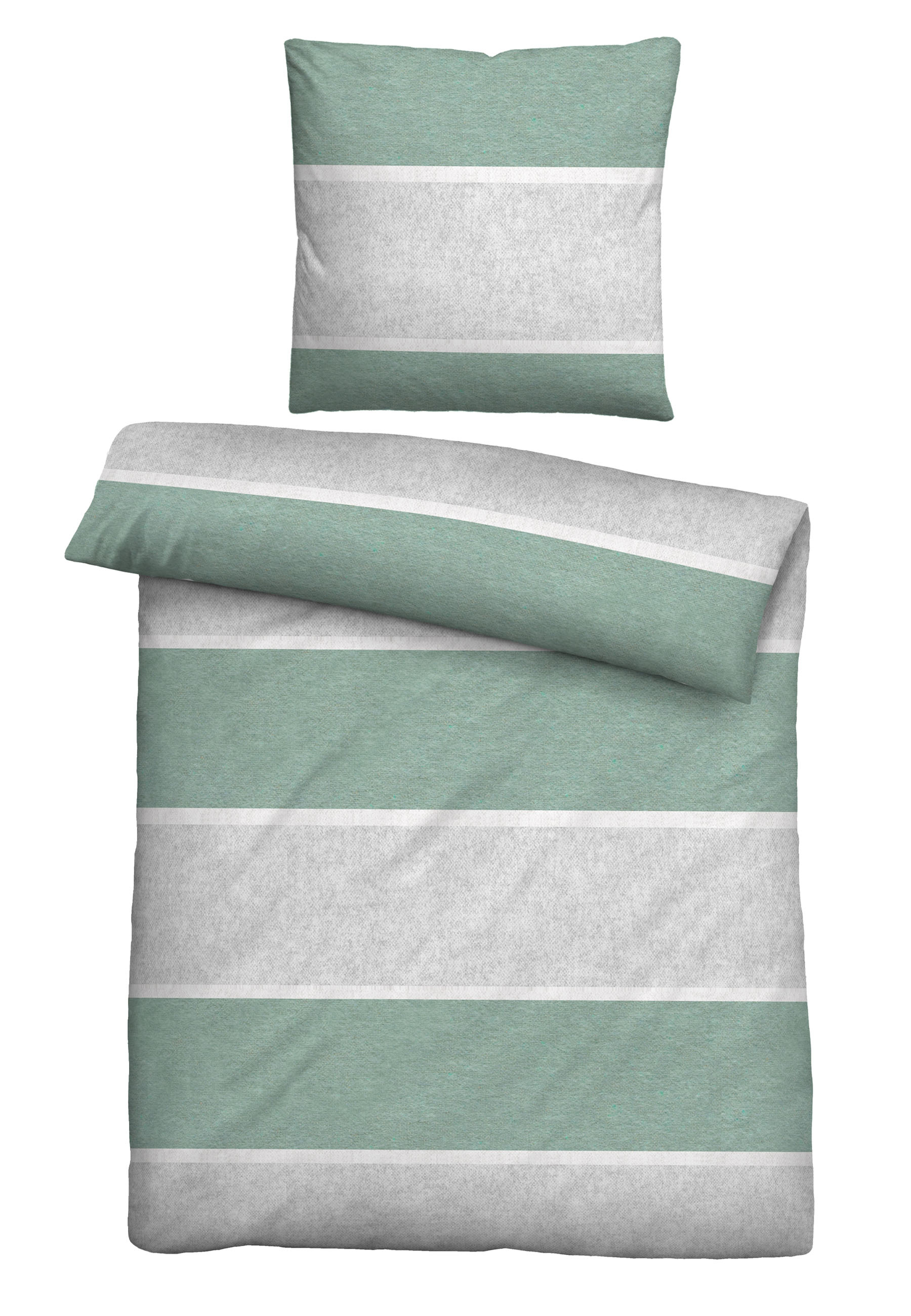 Biberna Melange-Flanellbettwäsche 0840506 | 429 Fichte